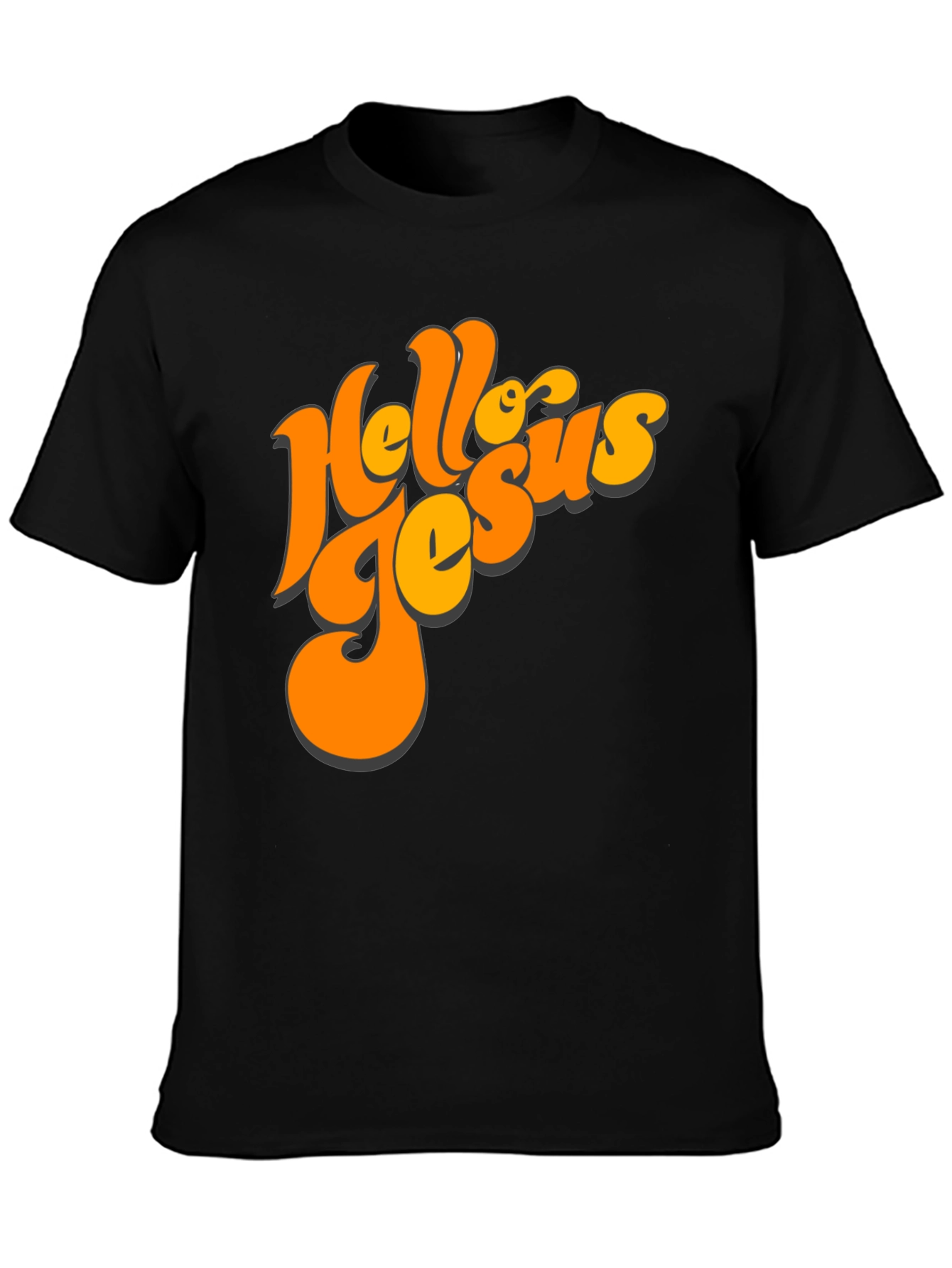 Black Retro Hello Jesus Graphic Tee view 3