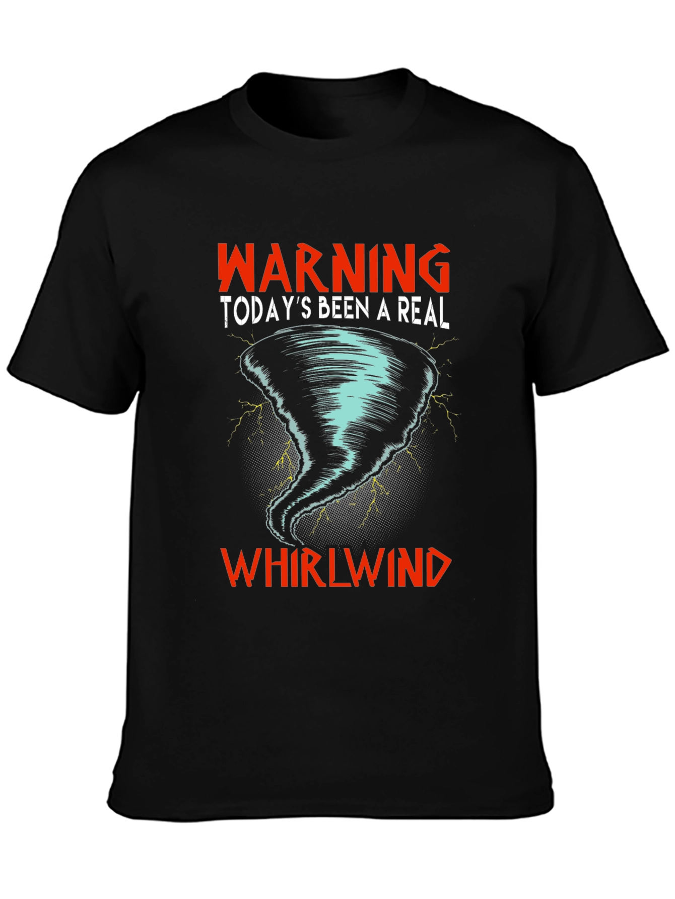 Black Warning Whirlwind Graphic T-Shirt view 3