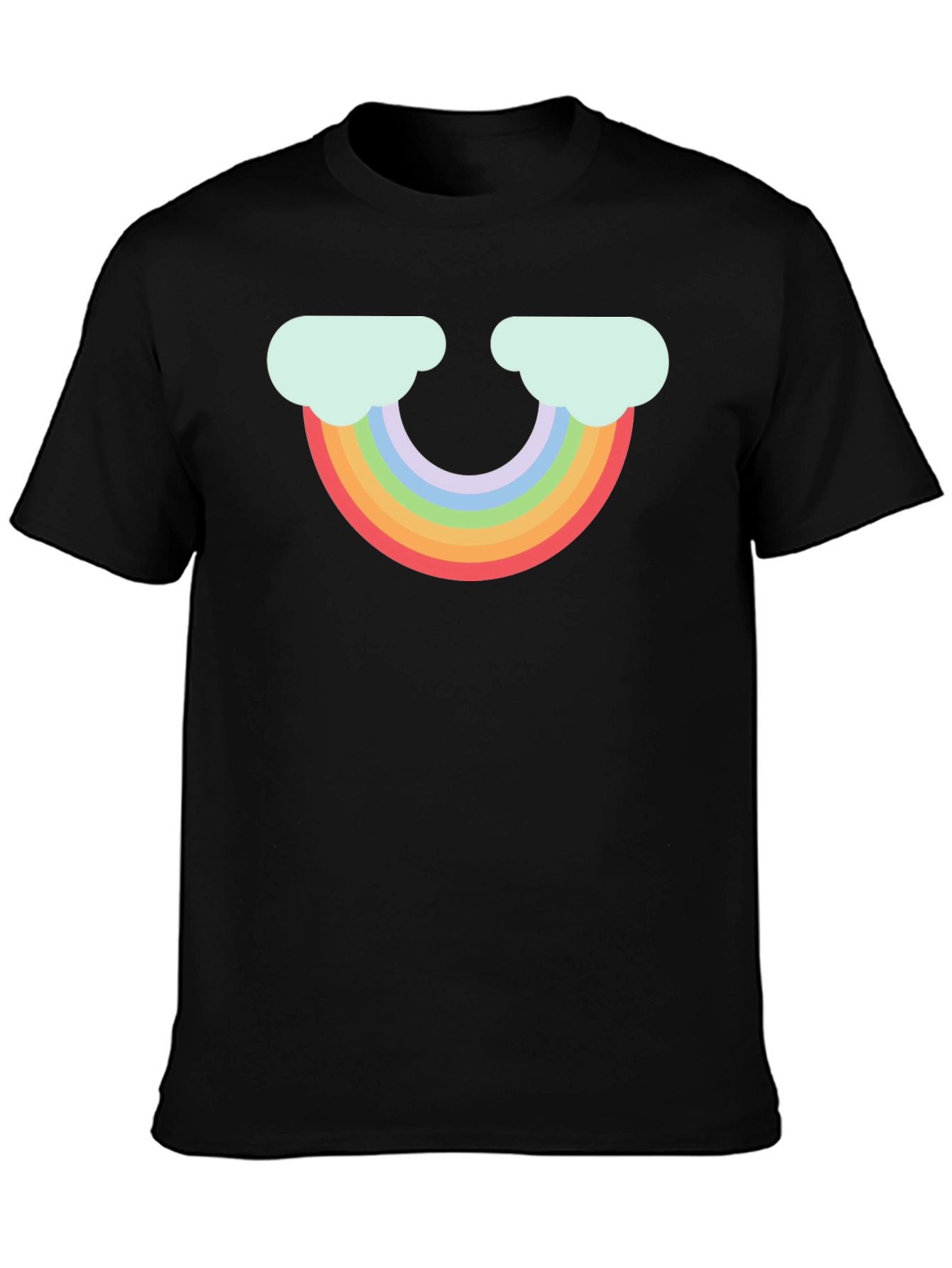 Black Rainbow Cloud Graphic Black T-Shirt view 3