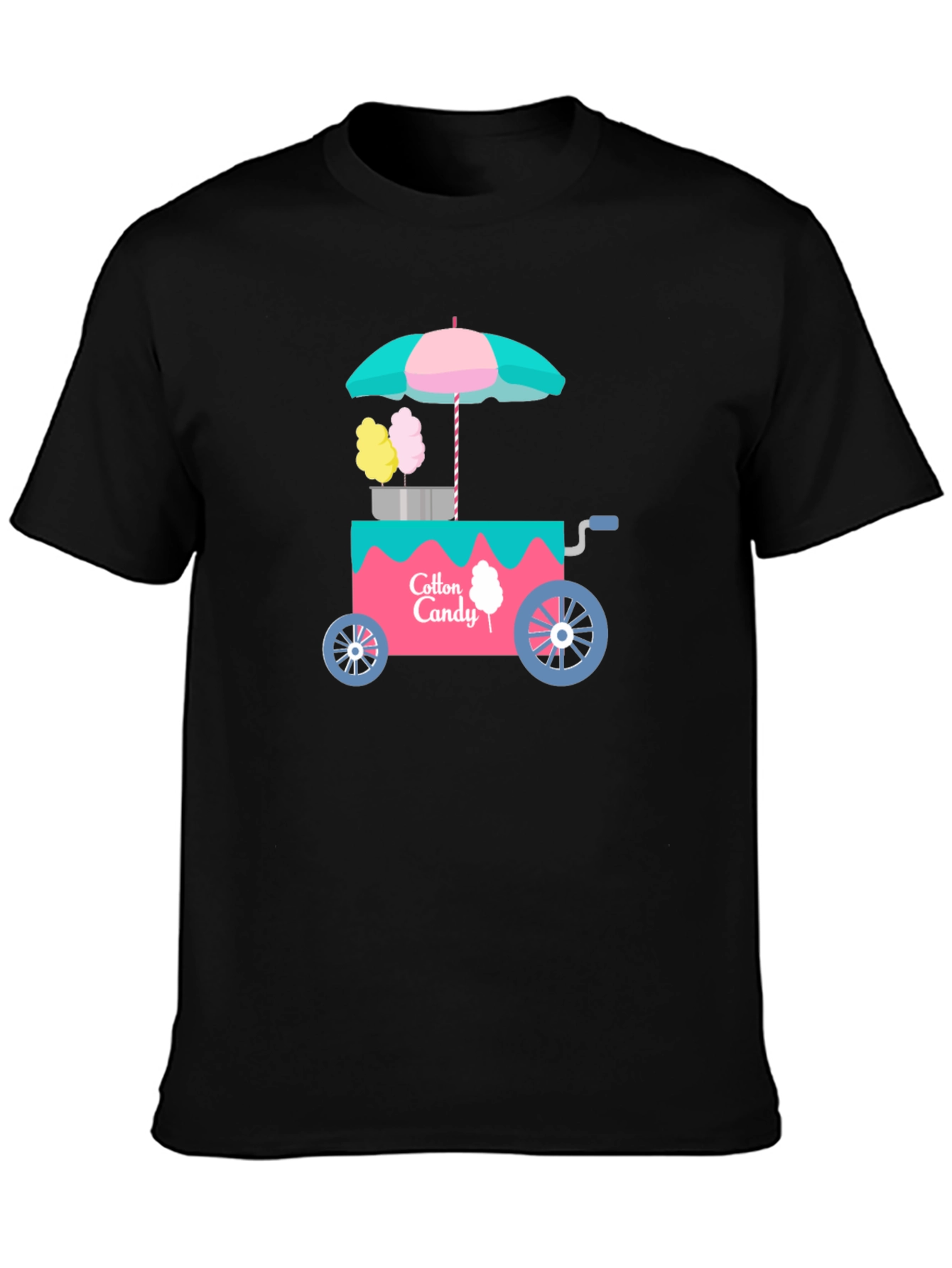 Black Cotton Candy Cart Graphic T-Shirt view 3