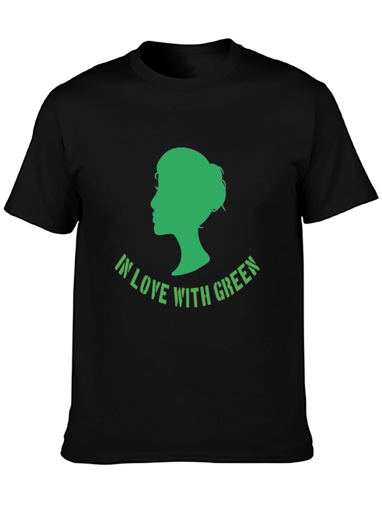 Black In Love with Green Graphic T-Shirt view 3