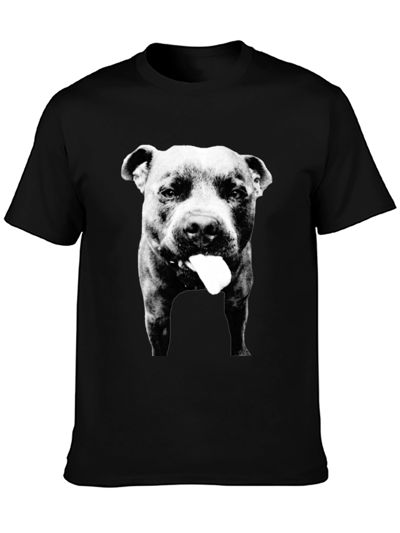 Black Pitbull Tongue Out Graphic Tee view 3