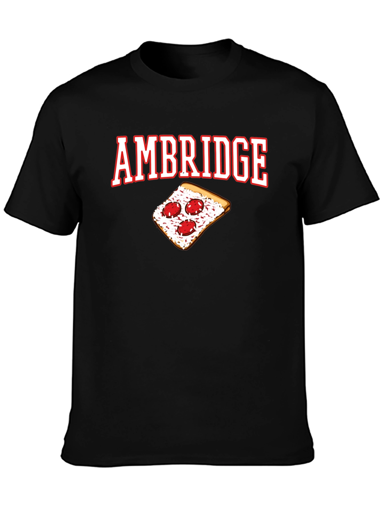 Black Ambridge Pizza T-Shirt - Black Graphic Tee view 3