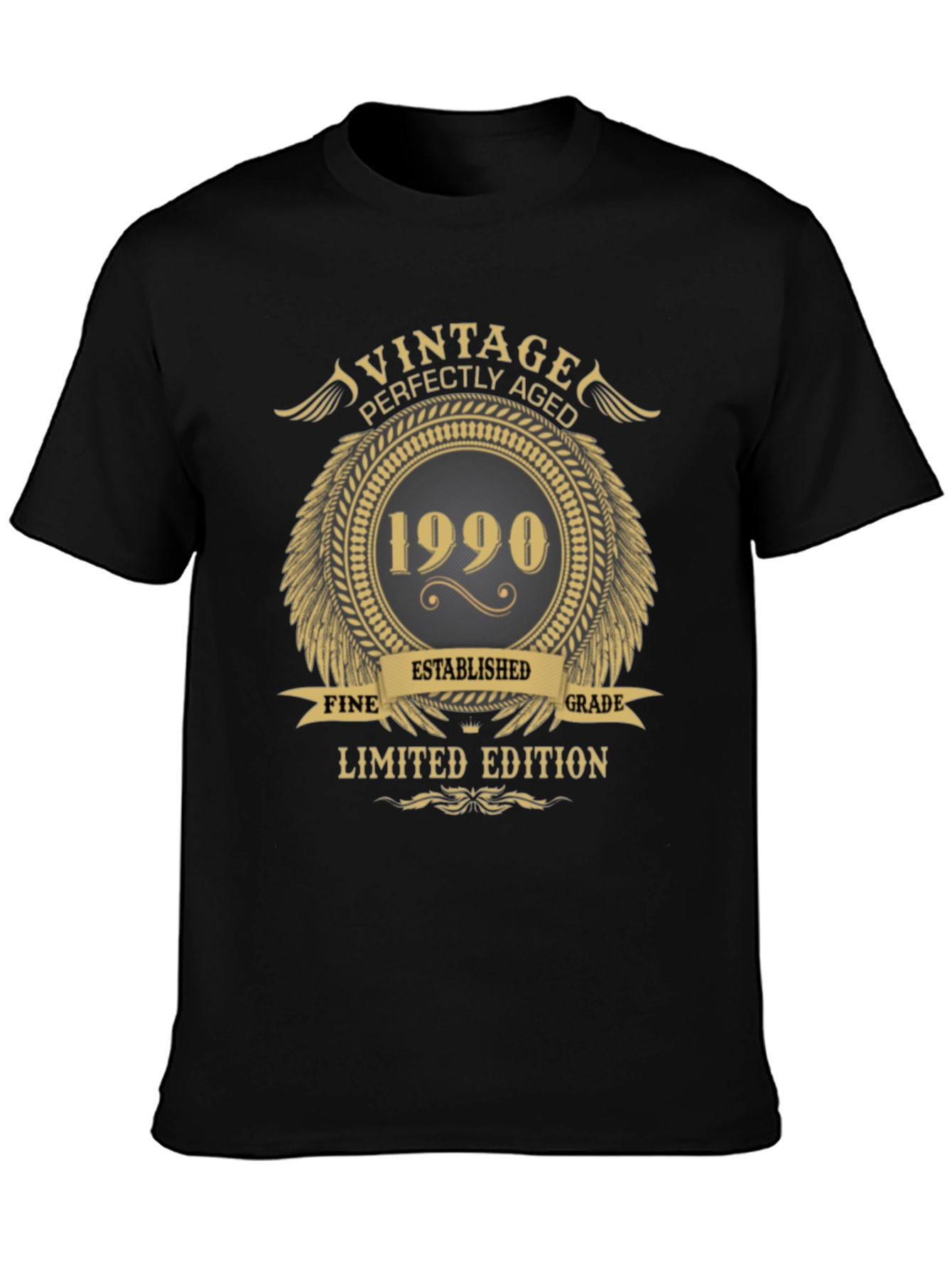 Black Vintage 1990 Limited Edition T-Shirt view 3