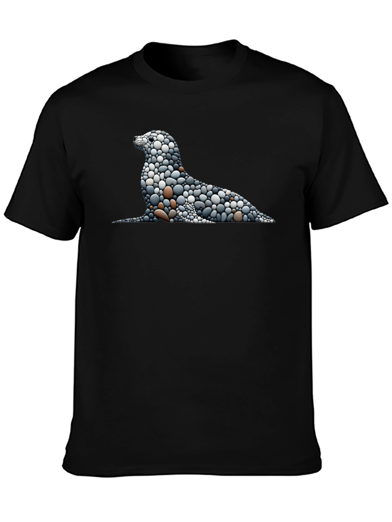 Stone Pebble Seal Graphic Tee - Black - 3