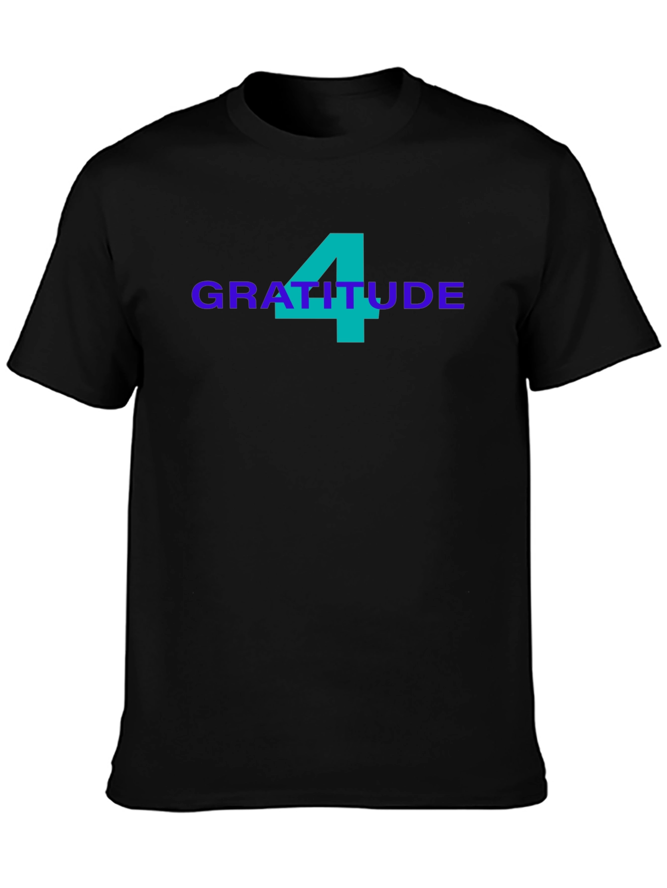 Black Gratitude Tee - Stylish Graphic Print T-Shirt view 3
