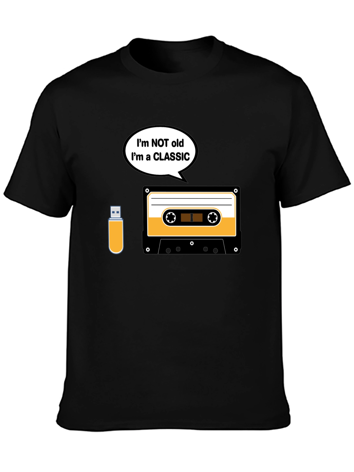 Black Classic Cassette Tape T-Shirt - Retro Music Lover Tee view 3