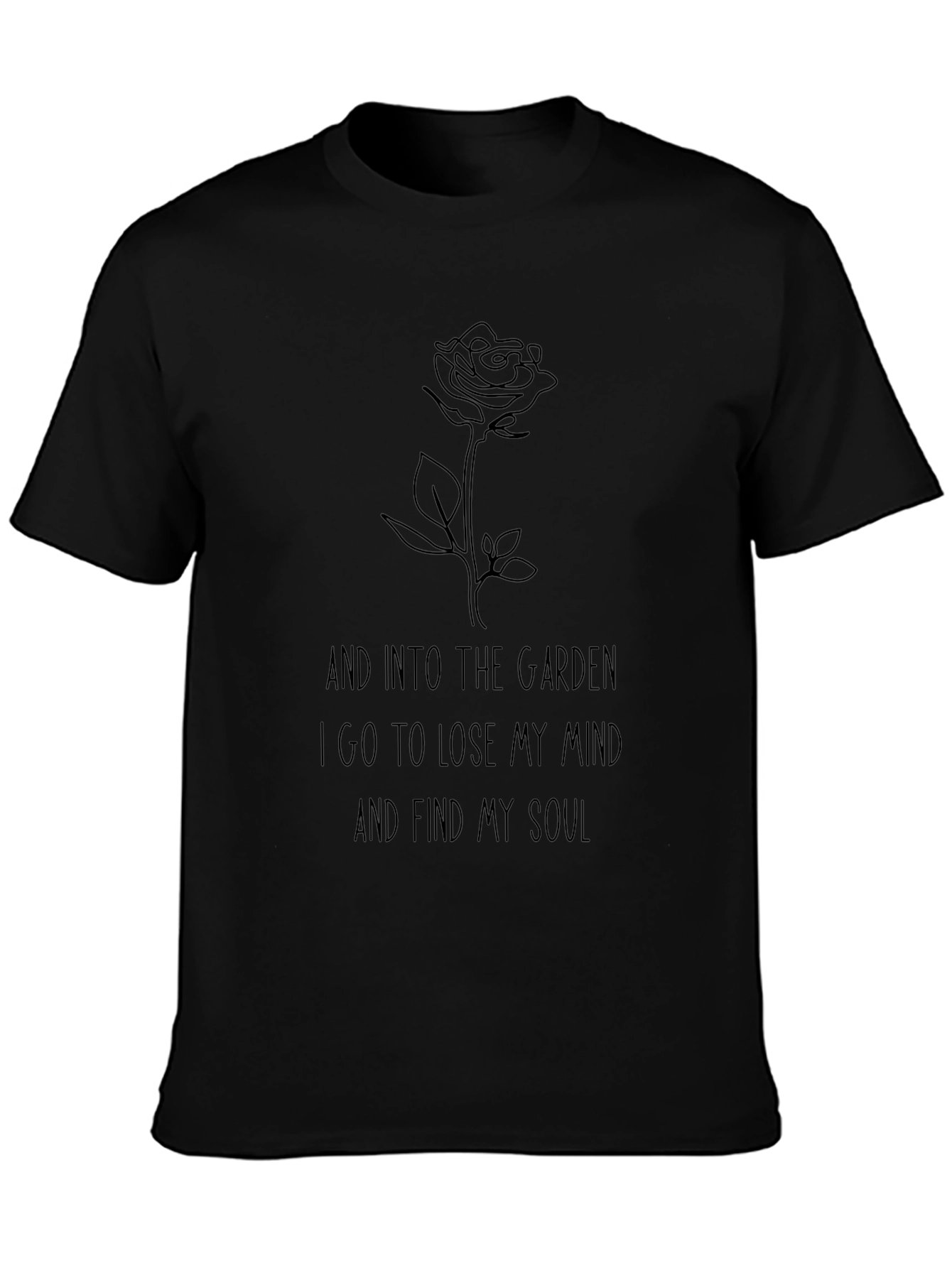 Black Garden Soul T-Shirt - Floral Mindful Tee view 3