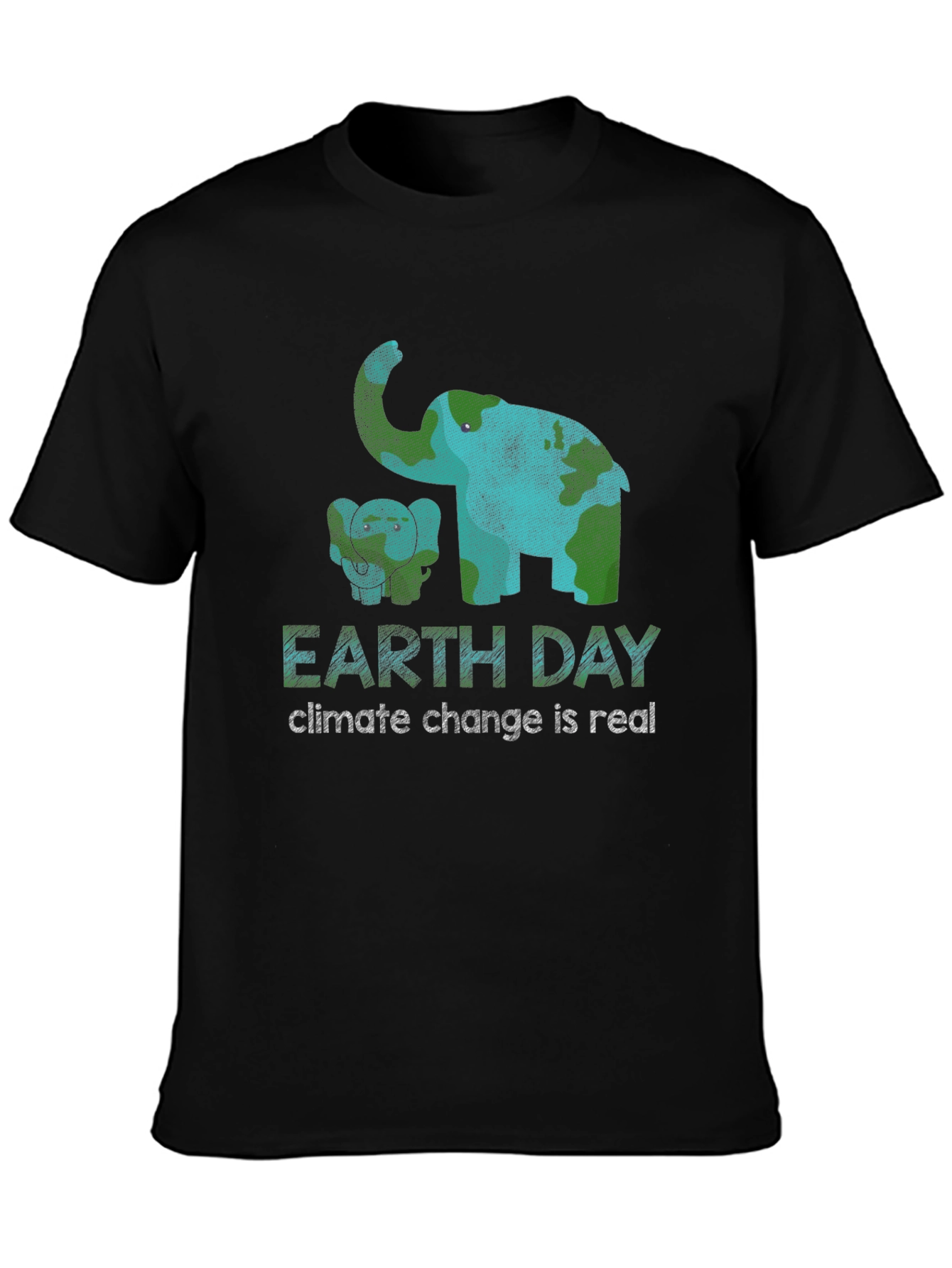 Black Earth Day Climate Change Awareness T-Shirt view 3