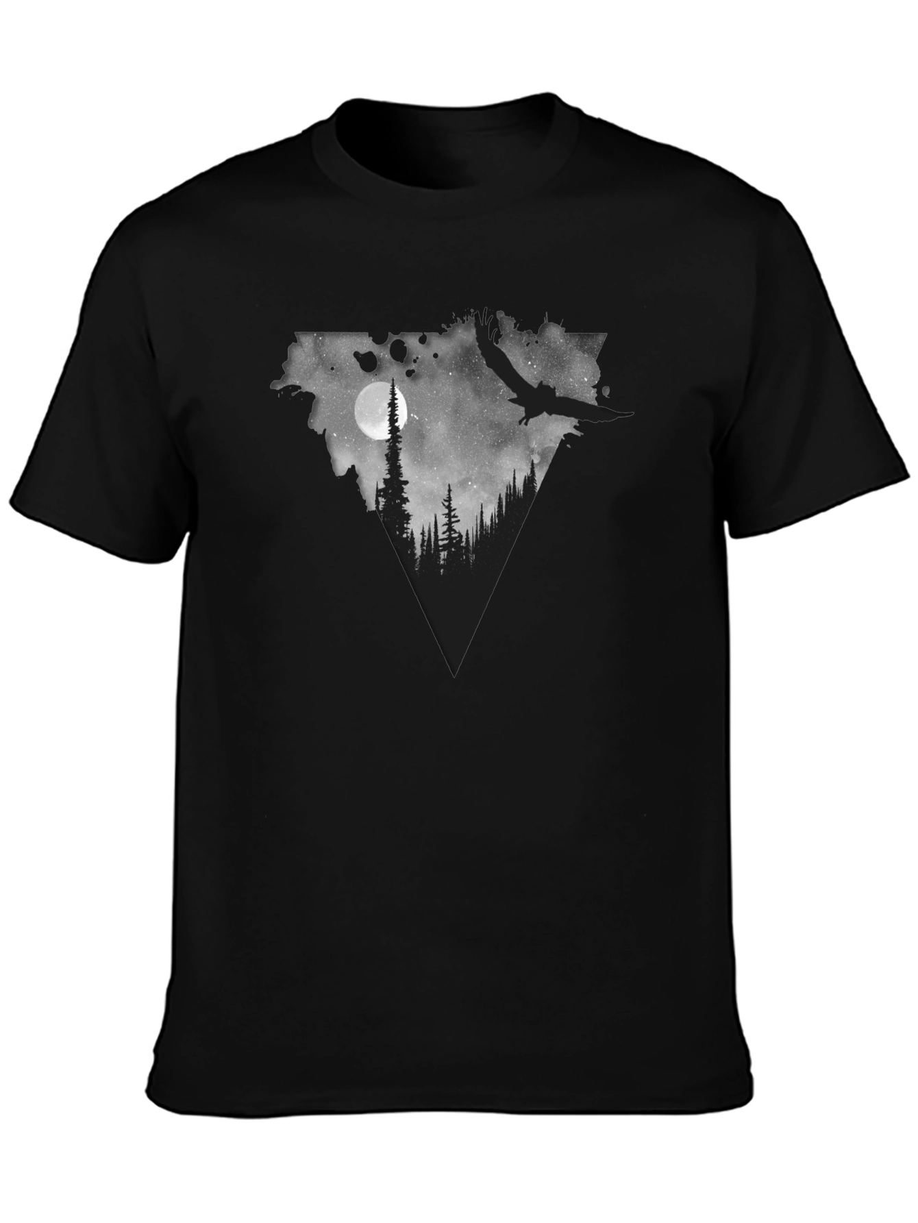 Black Nature's Nightscape Black Graphic Tee view 3