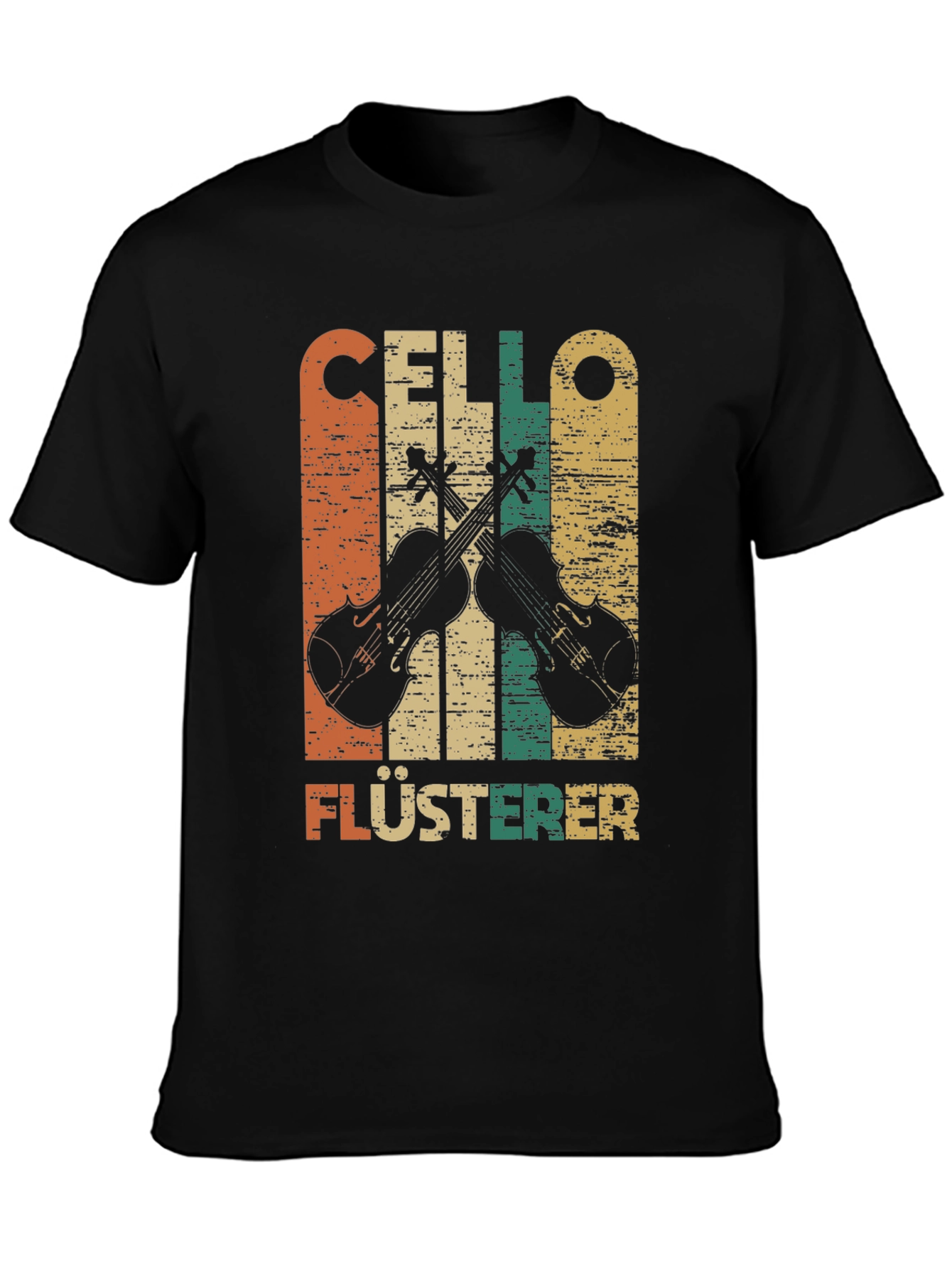 Black Vintage Cello Whisperer T-Shirt - Music Lover Tee view 3