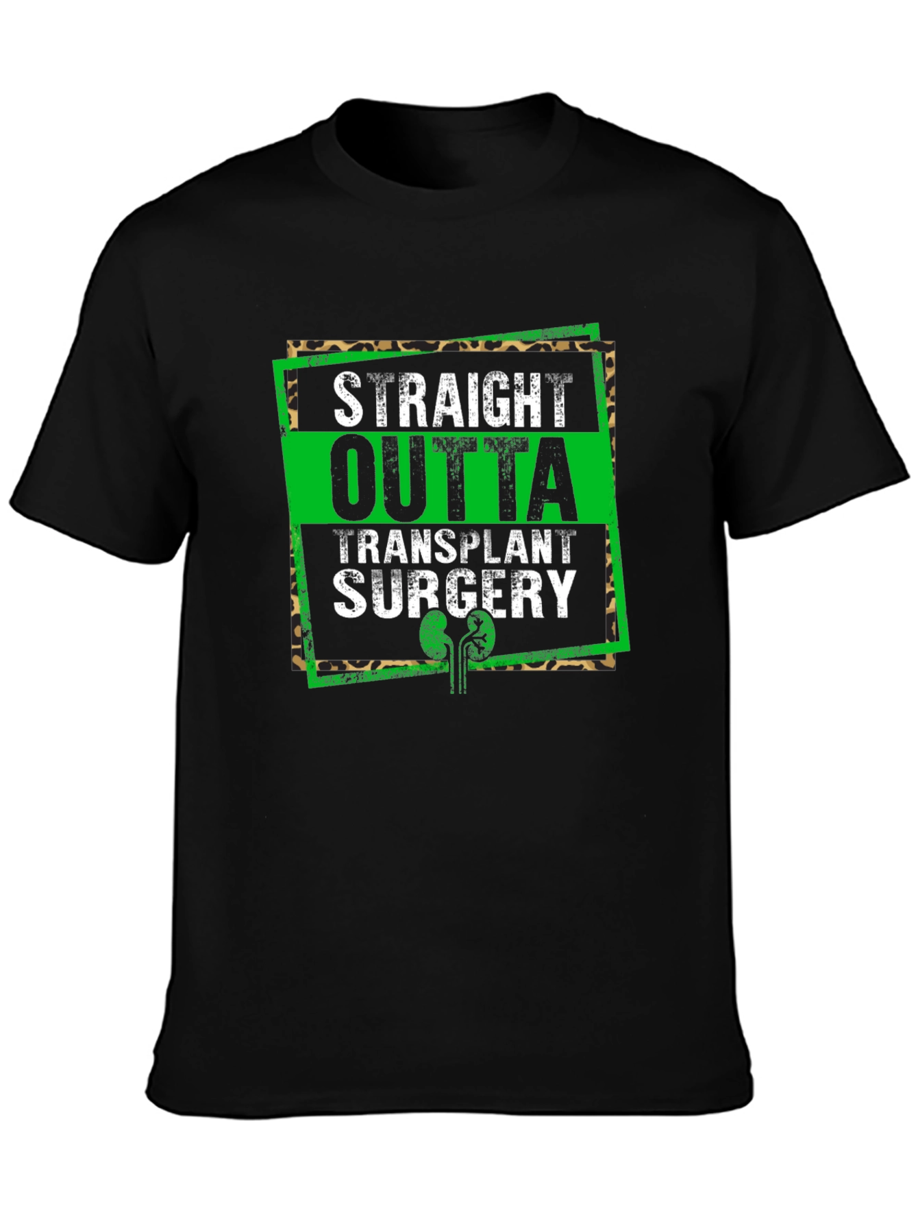 Black Straight Outta Transplant Surgery Graphic Tee view 3