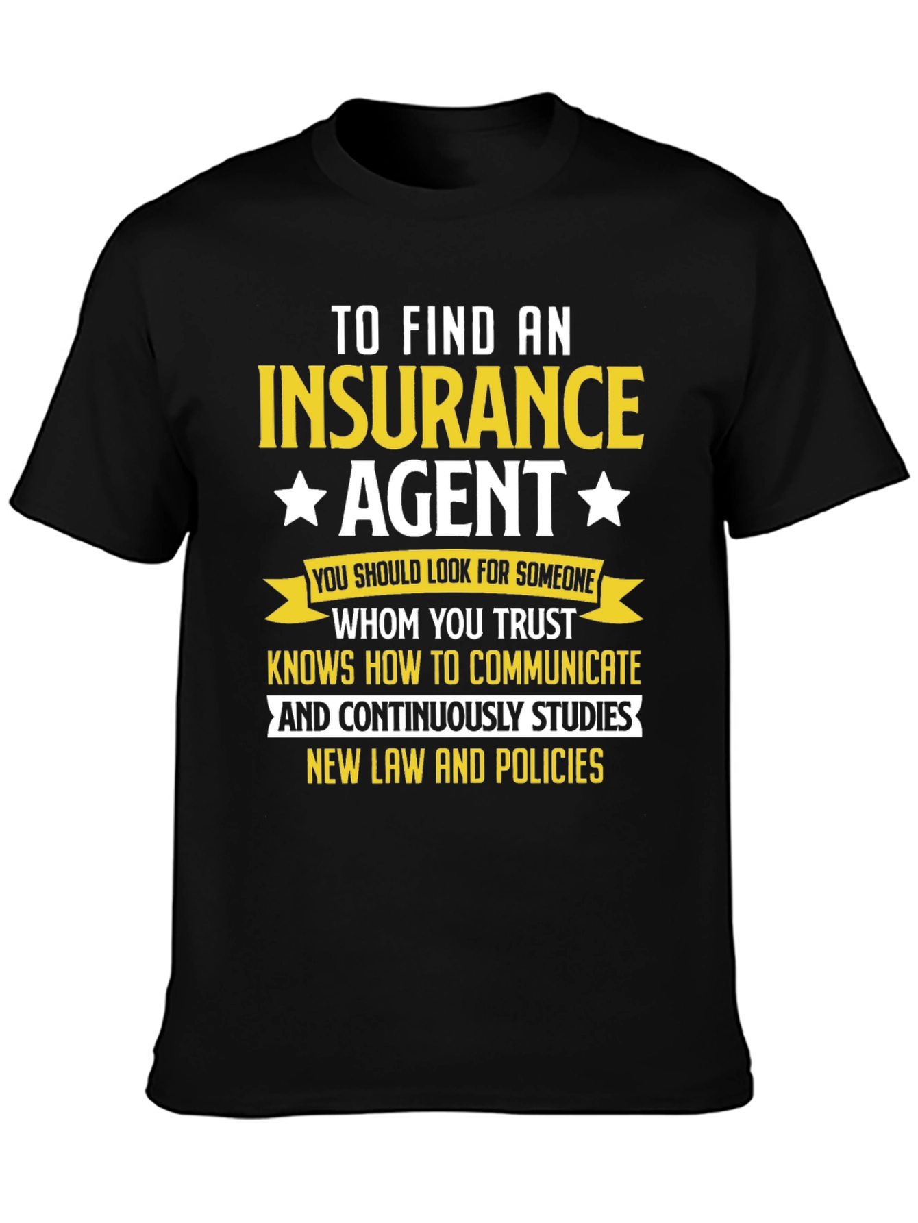 Black Insurance Agent T-Shirt: Trustworthy Communication Design view 3