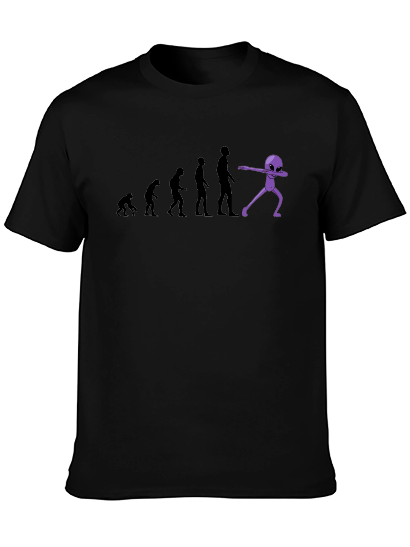 Black Evolution to Alien Dab Funny Graphic T-Shirt view 3