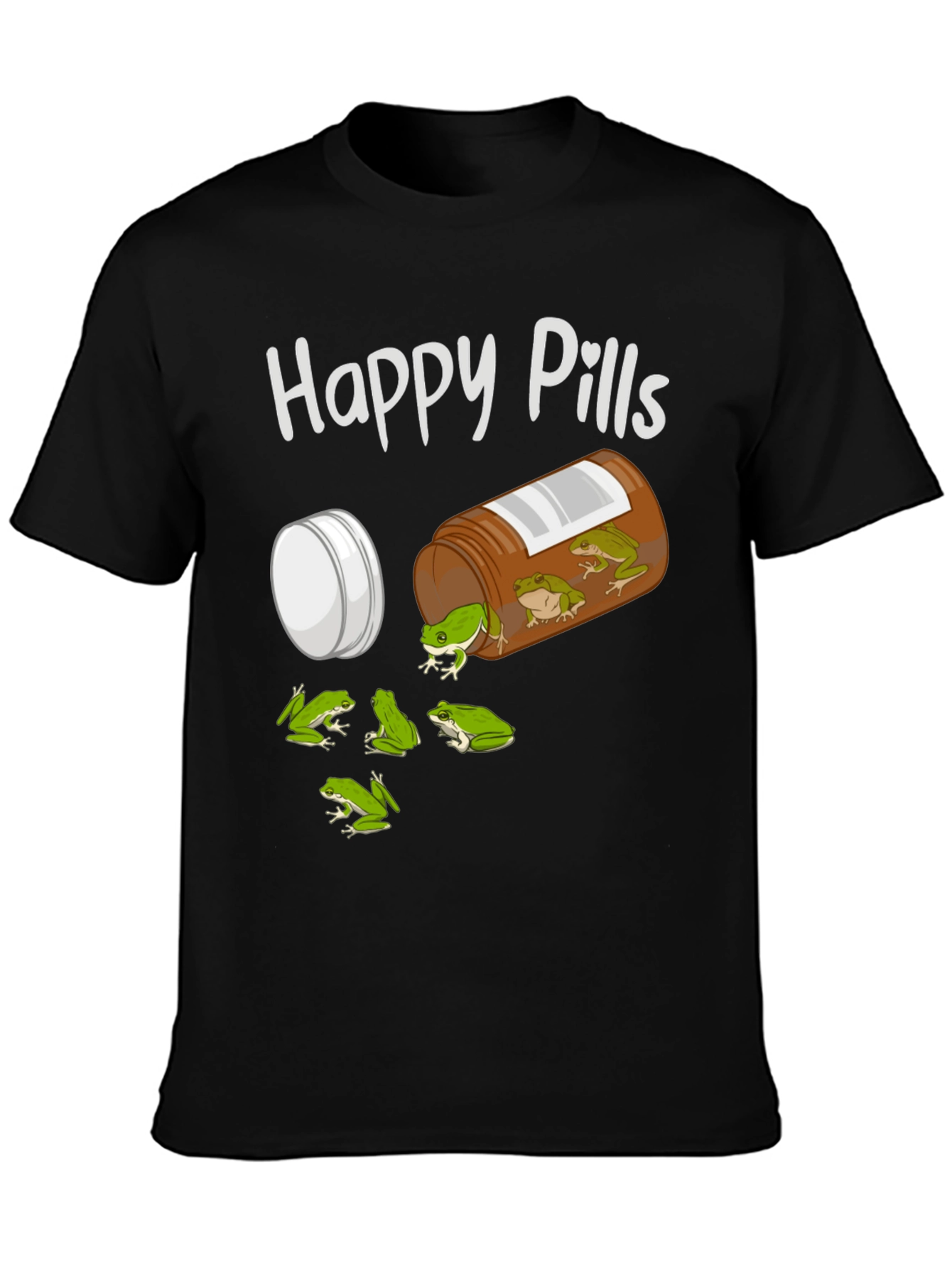 Black Happy Pills Frog T-Shirt view 3