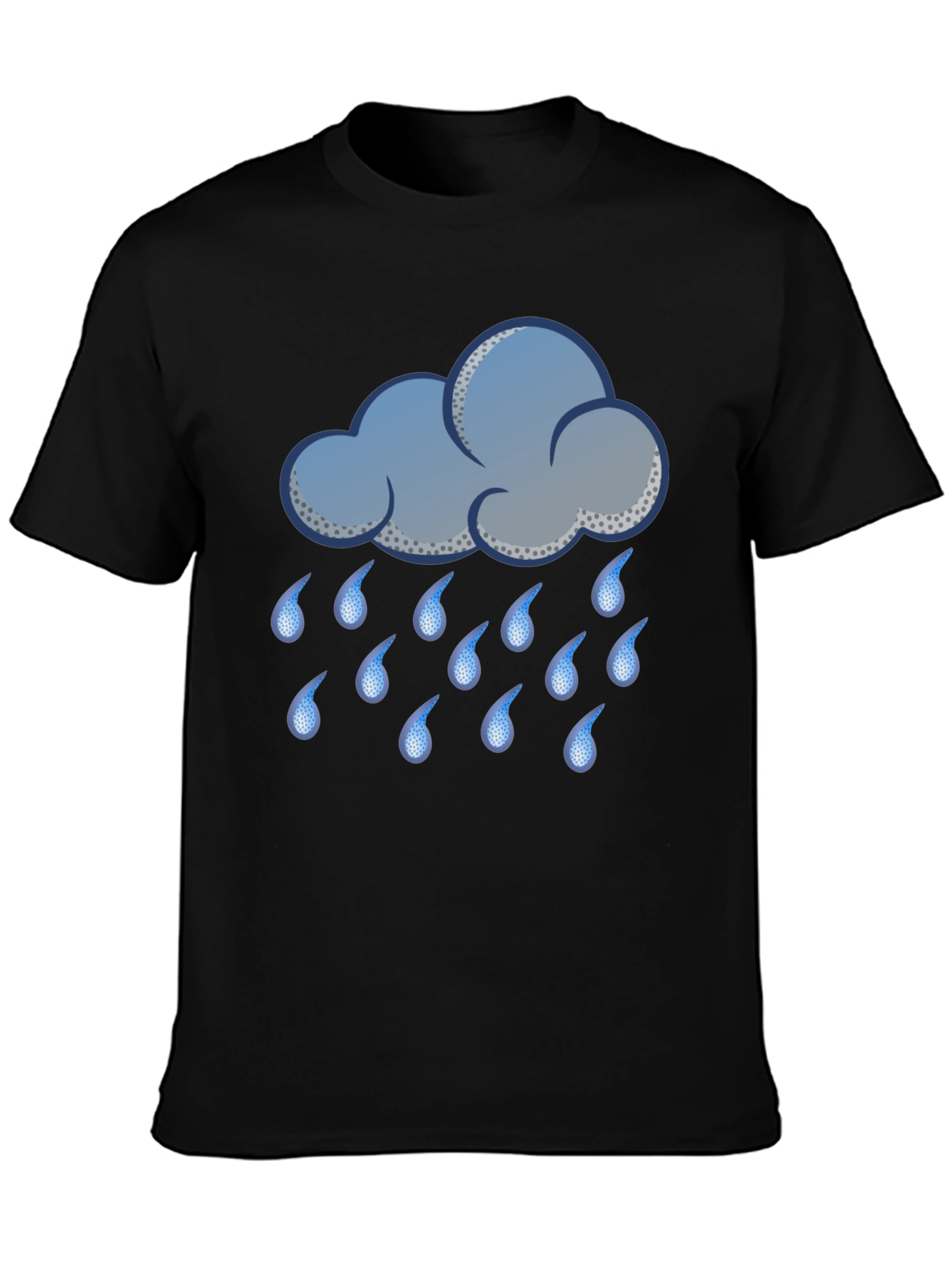 Black Rainy Day Cloud T-Shirt view 3