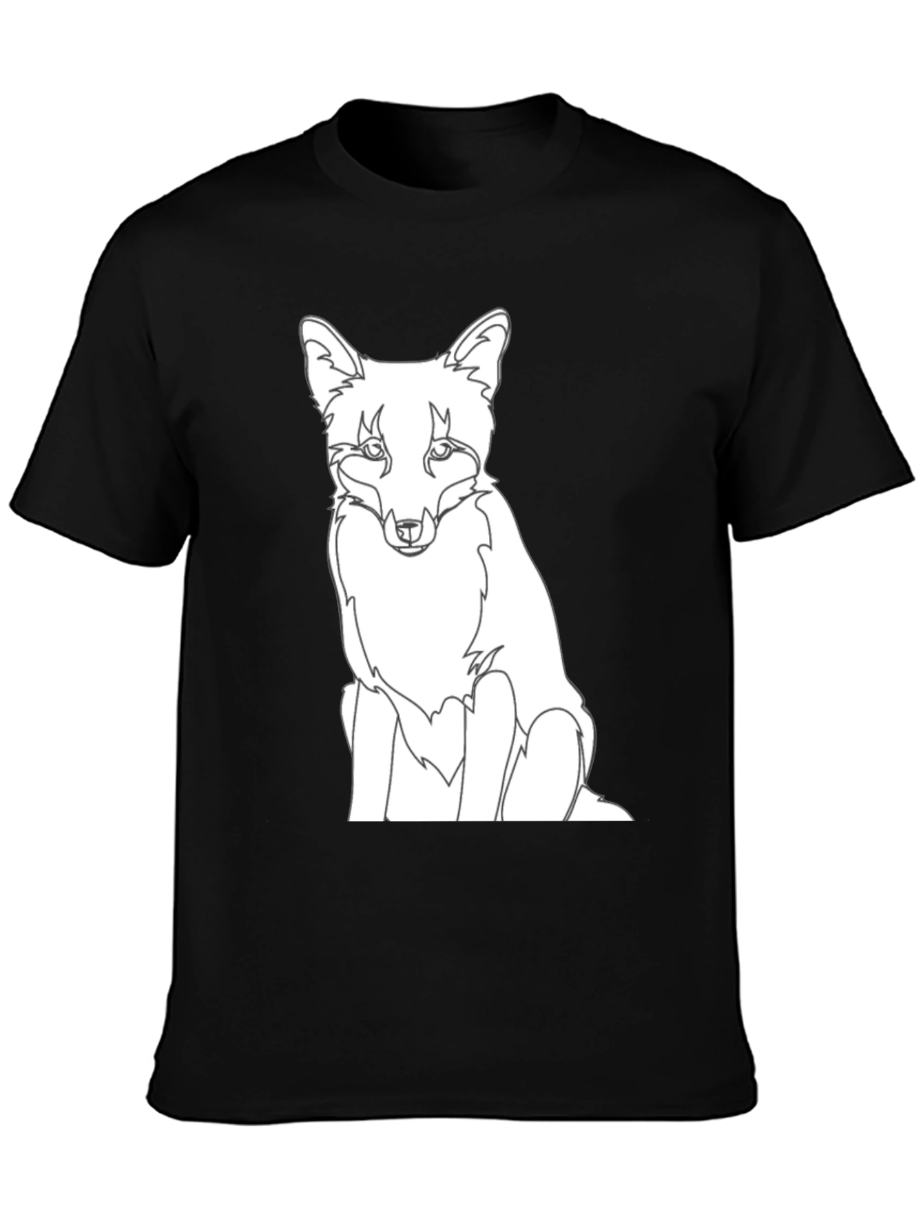 Black Fox Graphic Tee - Black Cotton T-Shirt view 3