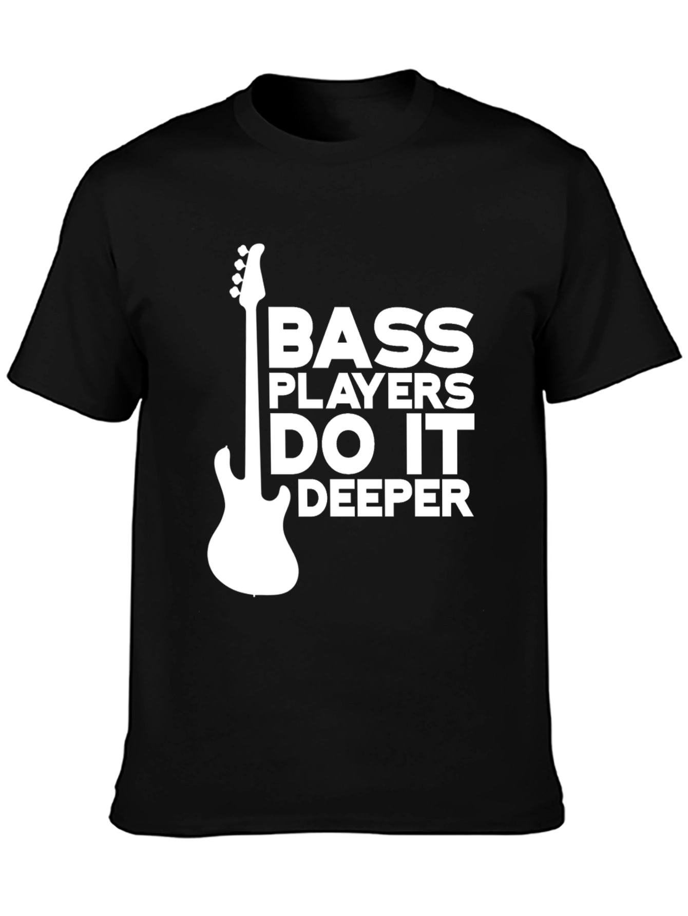 Black Bass Players Do It Deeper Graphic T-Shirt view 3