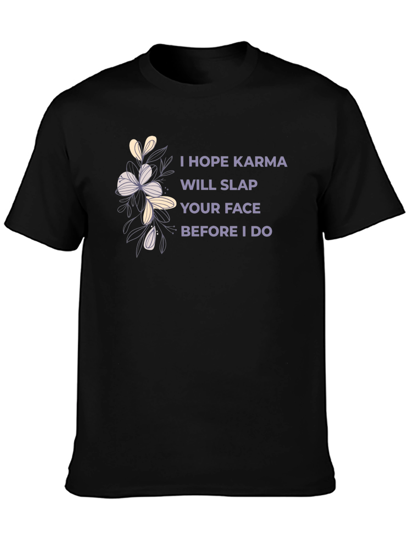 Black Karma Slap Graphic Tee - Sarcastic Humor T-Shirt view 3