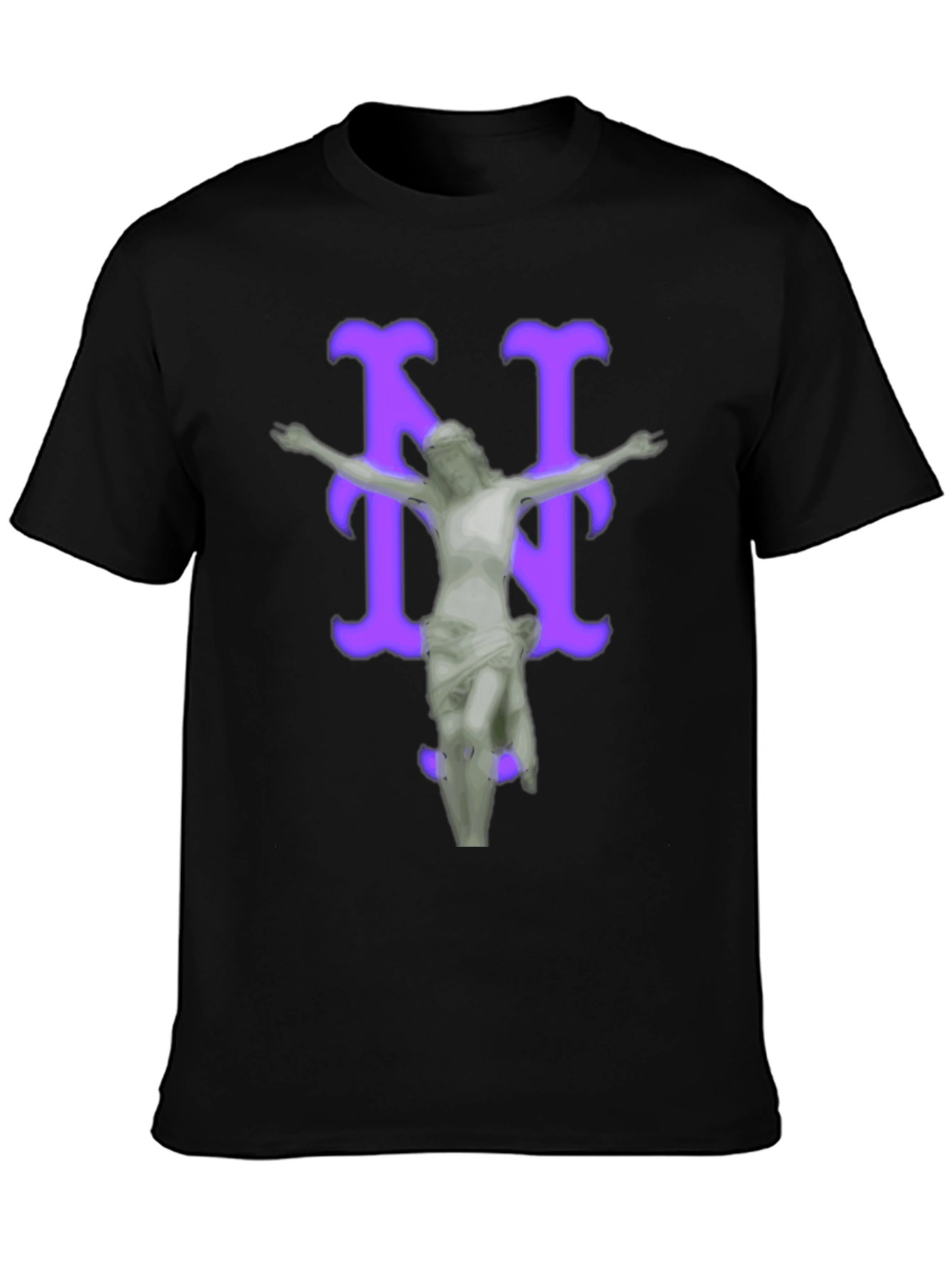 Black Artistic Graphic Tee - Statue Design view 3