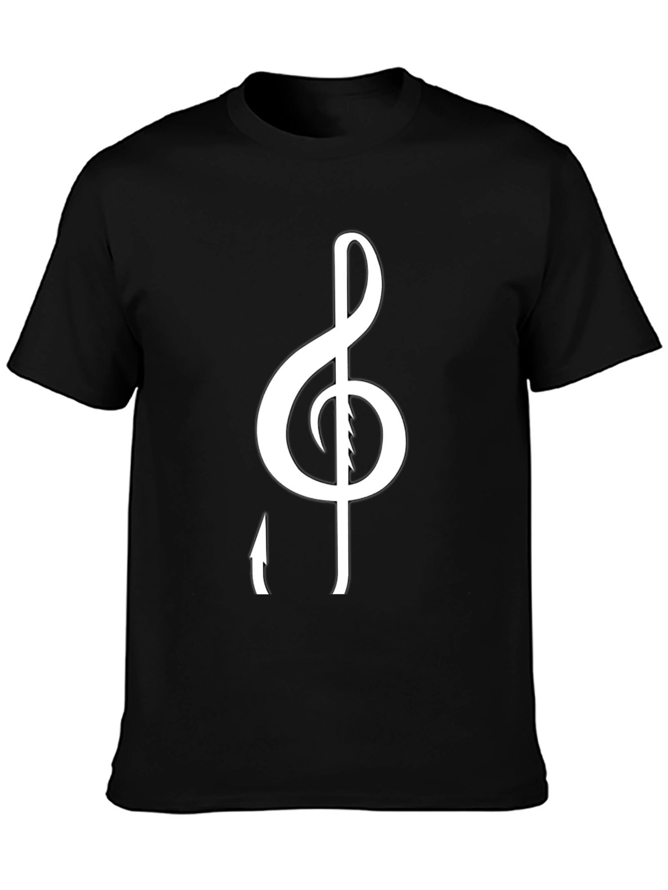 Black Musical Treble Clef Graphic Tee - Stylish Black T-Shirt view 3