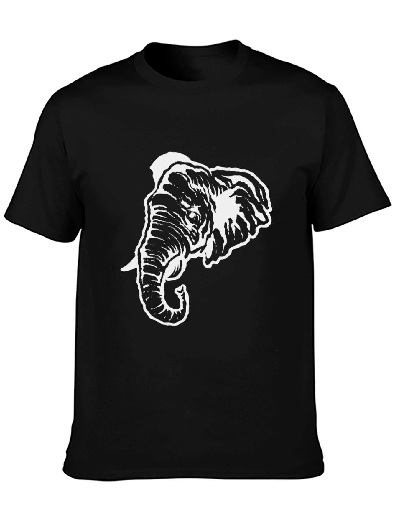 Black Elephant Graphic Tee - Cool Animal Design T-Shirt view 3