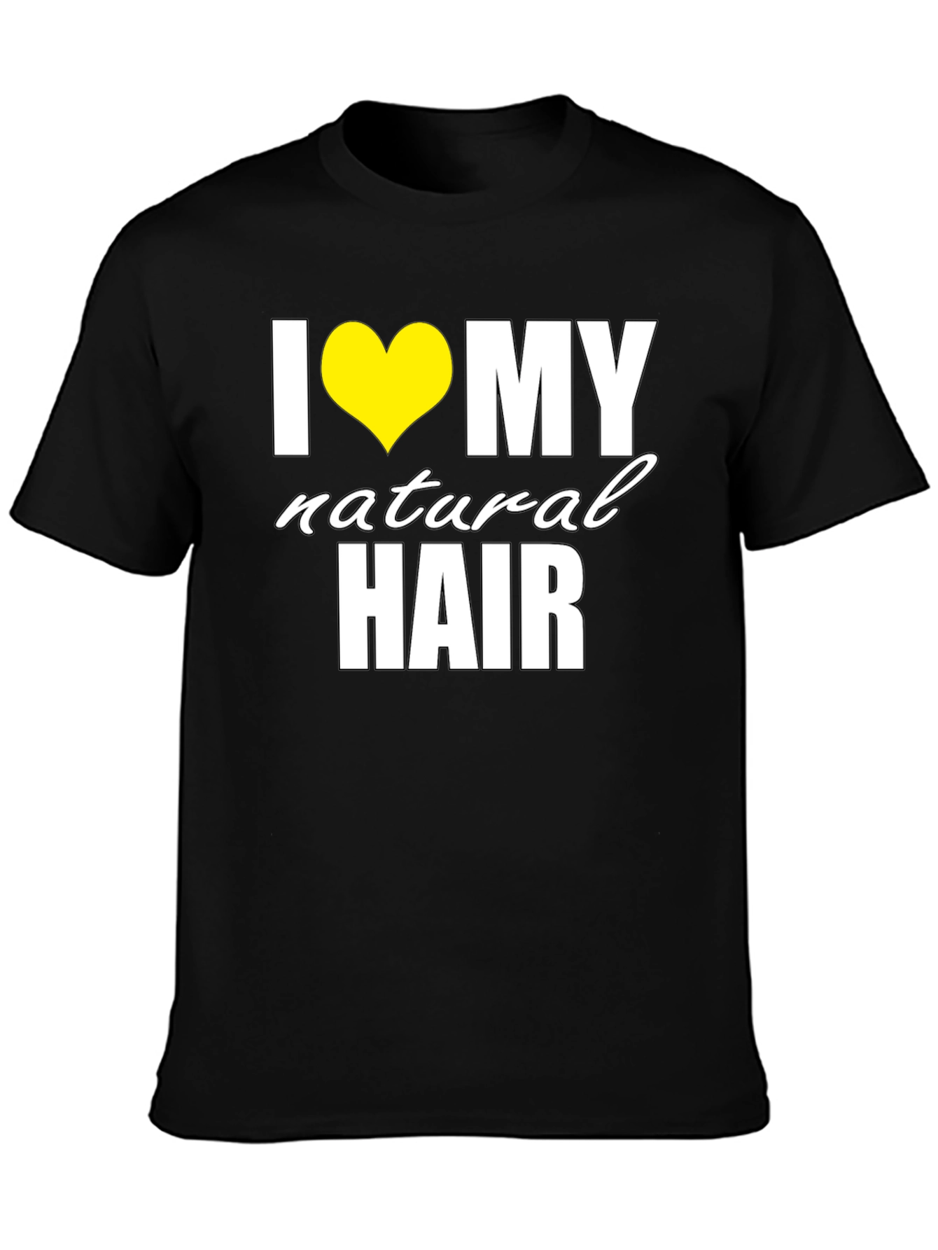 I Love My Natural Hair Black T-Shirt - 3