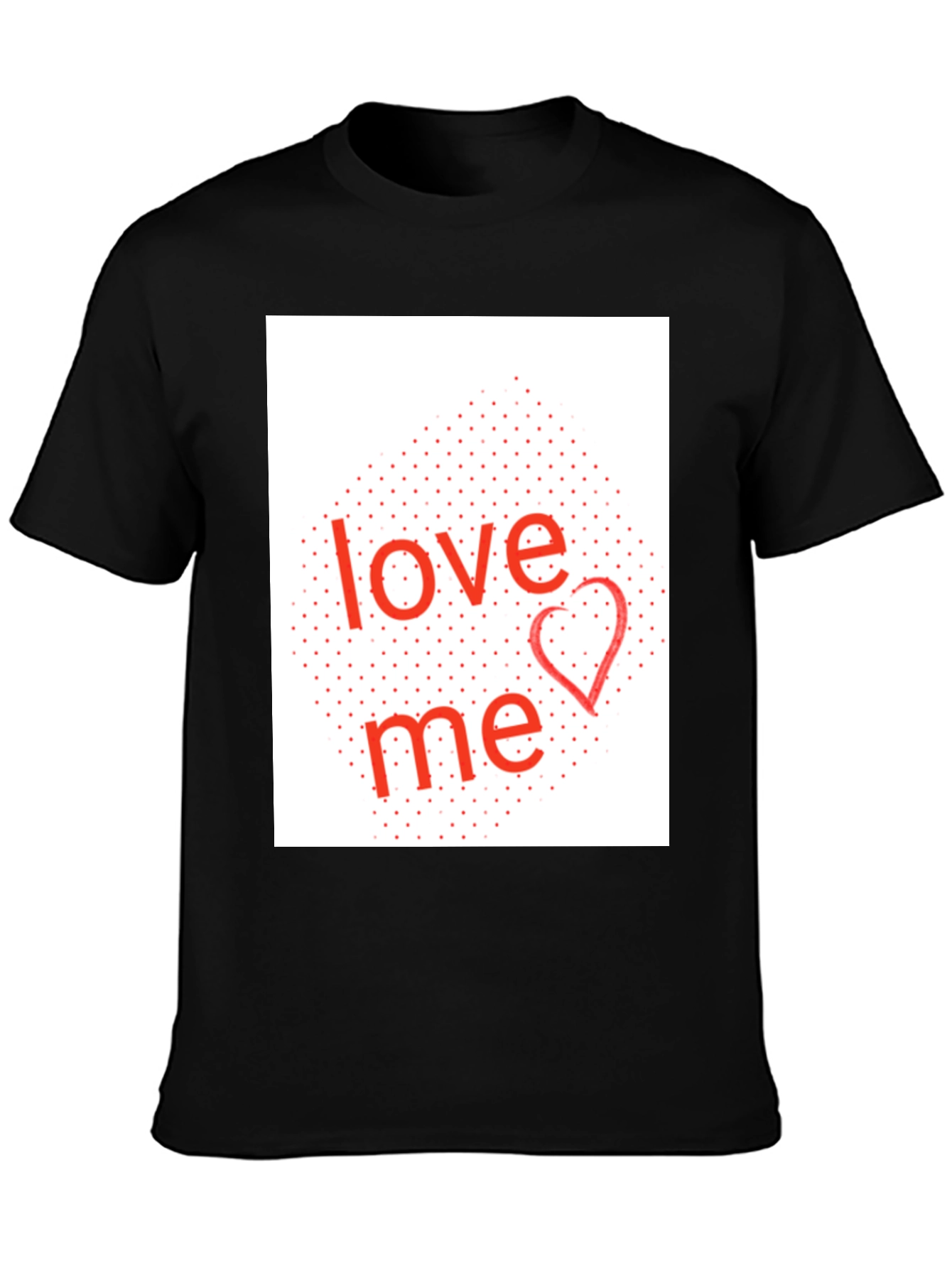 Black Love Me Graphic Tee - Black Cotton Blend Shirt view 3