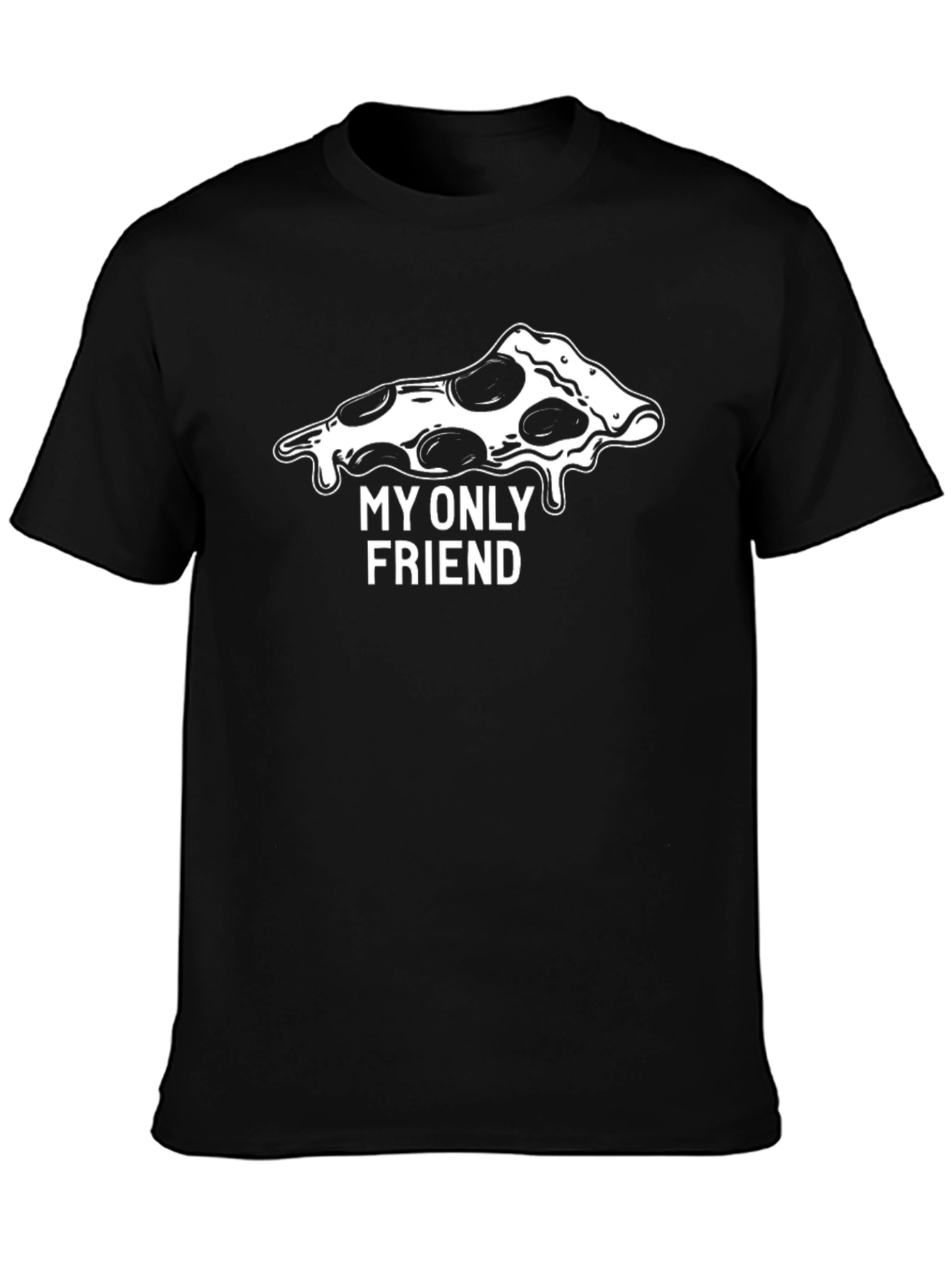 Black Pizza My Only Friend Graphic T-Shirt view 3