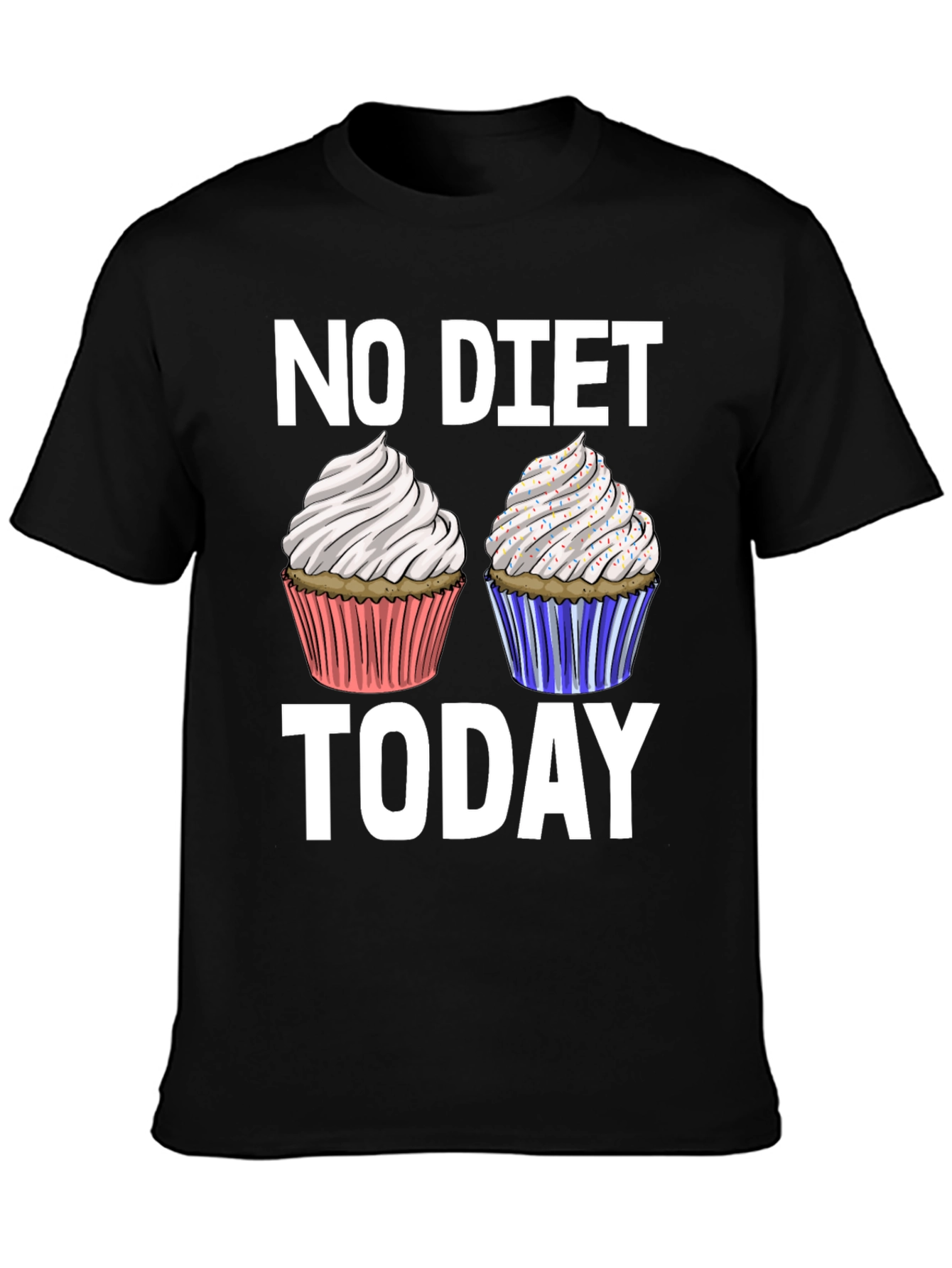 No Diet Today T-Shirt - Cupcake Design - 3