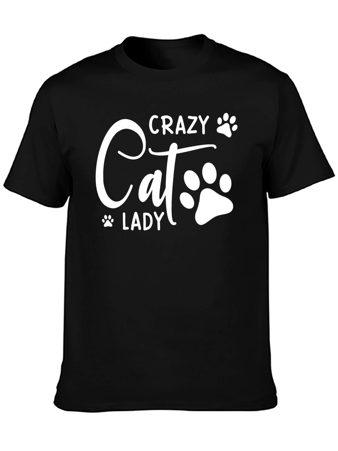 Black Crazy Cat Lady Graphic Tee view 3