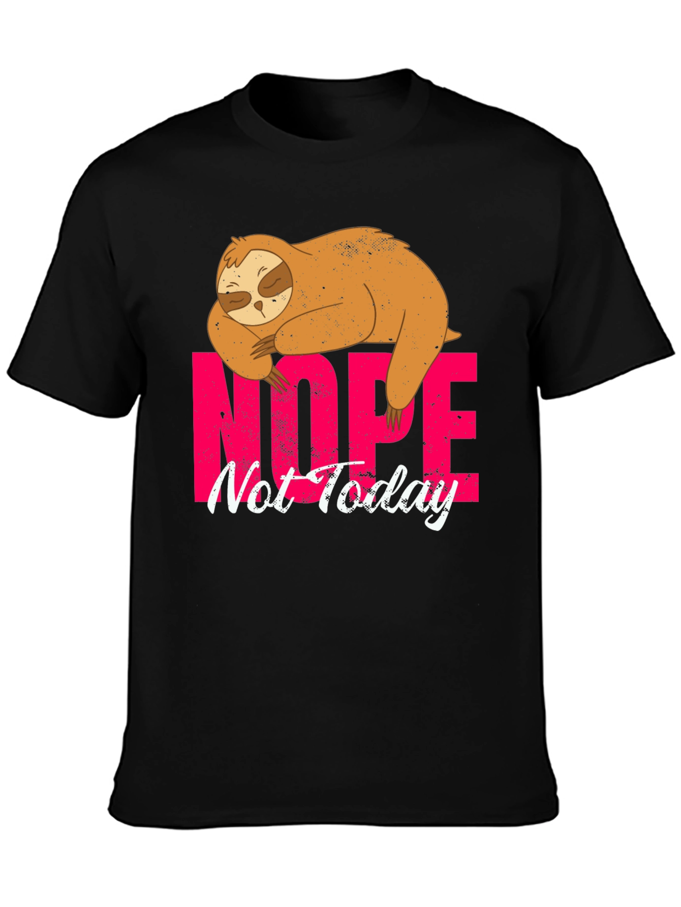 Black Nope Not Today Sloth Graphic Tee view 3