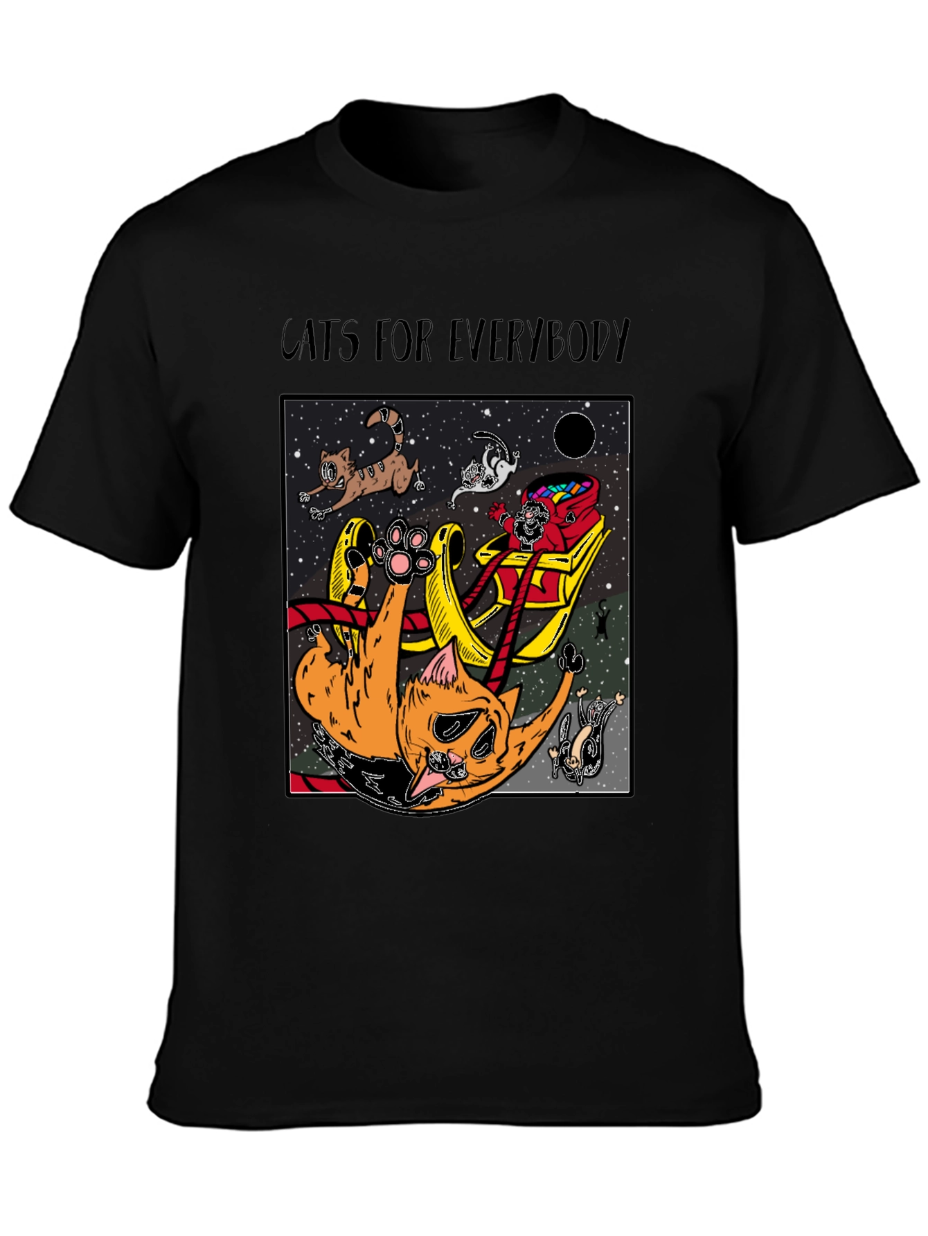 Black Cats for Everybody T-Shirt - Space Adventure! view 3