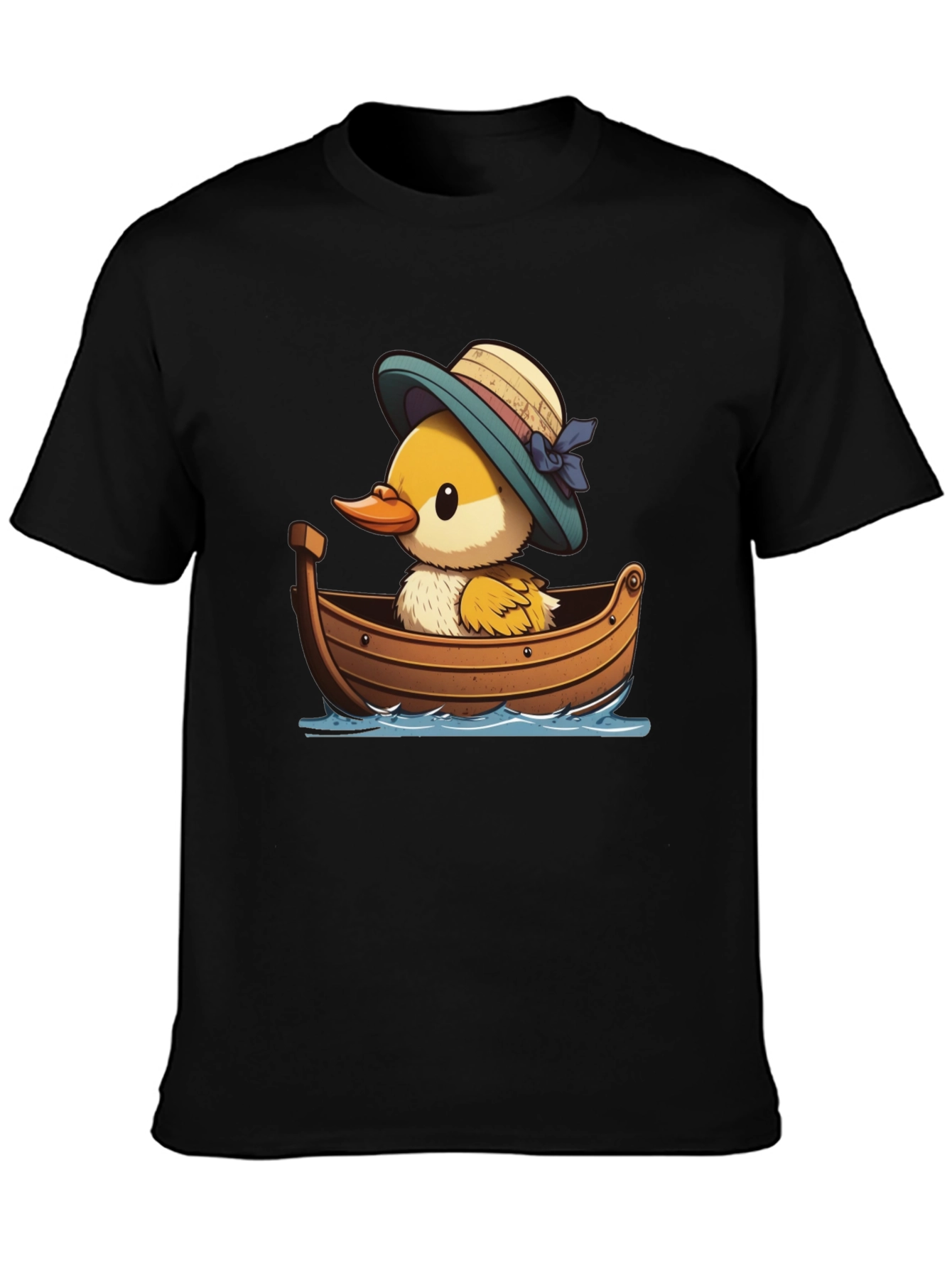 Black Duckling in Boat Graphic Tee view 3