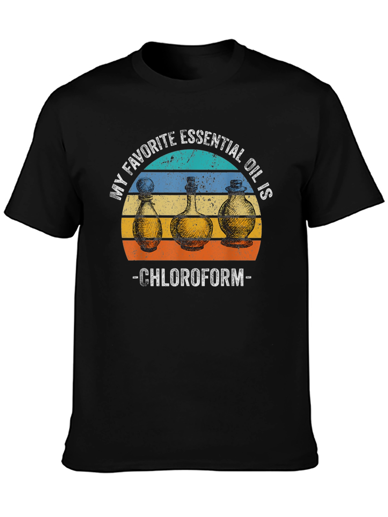 Black Chloroform Essential Oil Graphic T-Shirt view 3