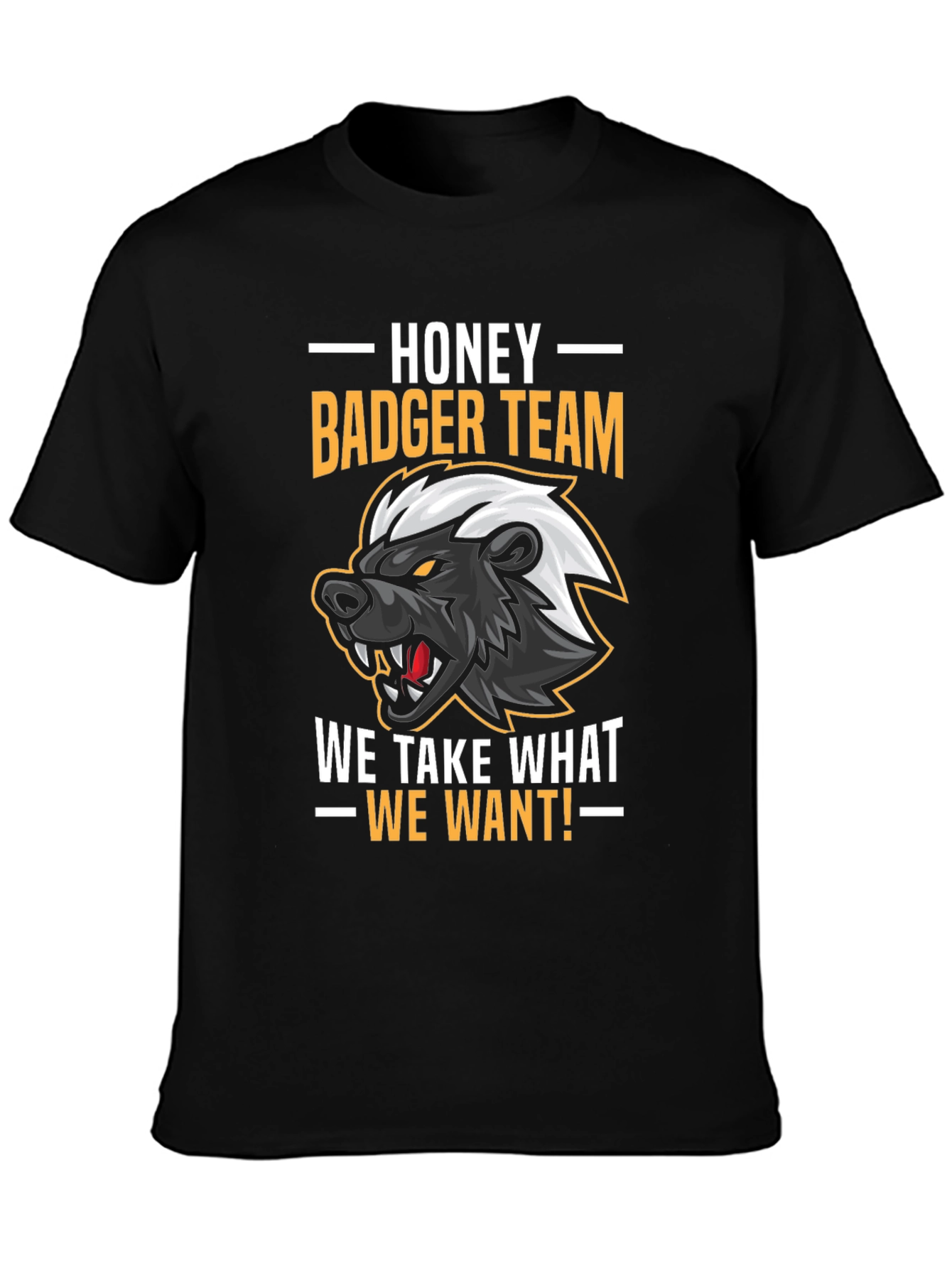 Black Honey Badger Team Graphic T-Shirt view 3