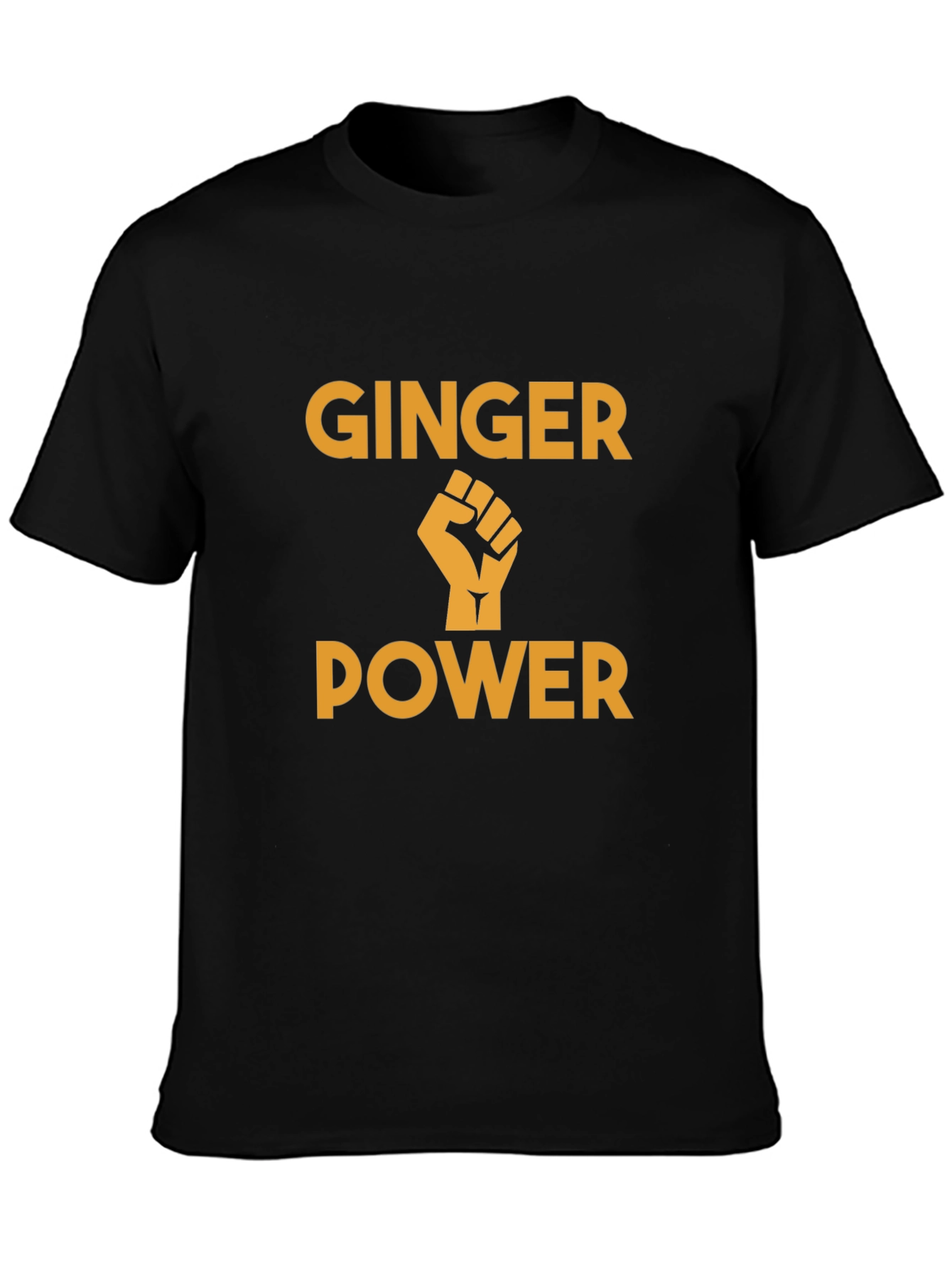 Black Ginger Power T-Shirt - Black Graphic Tee view 3