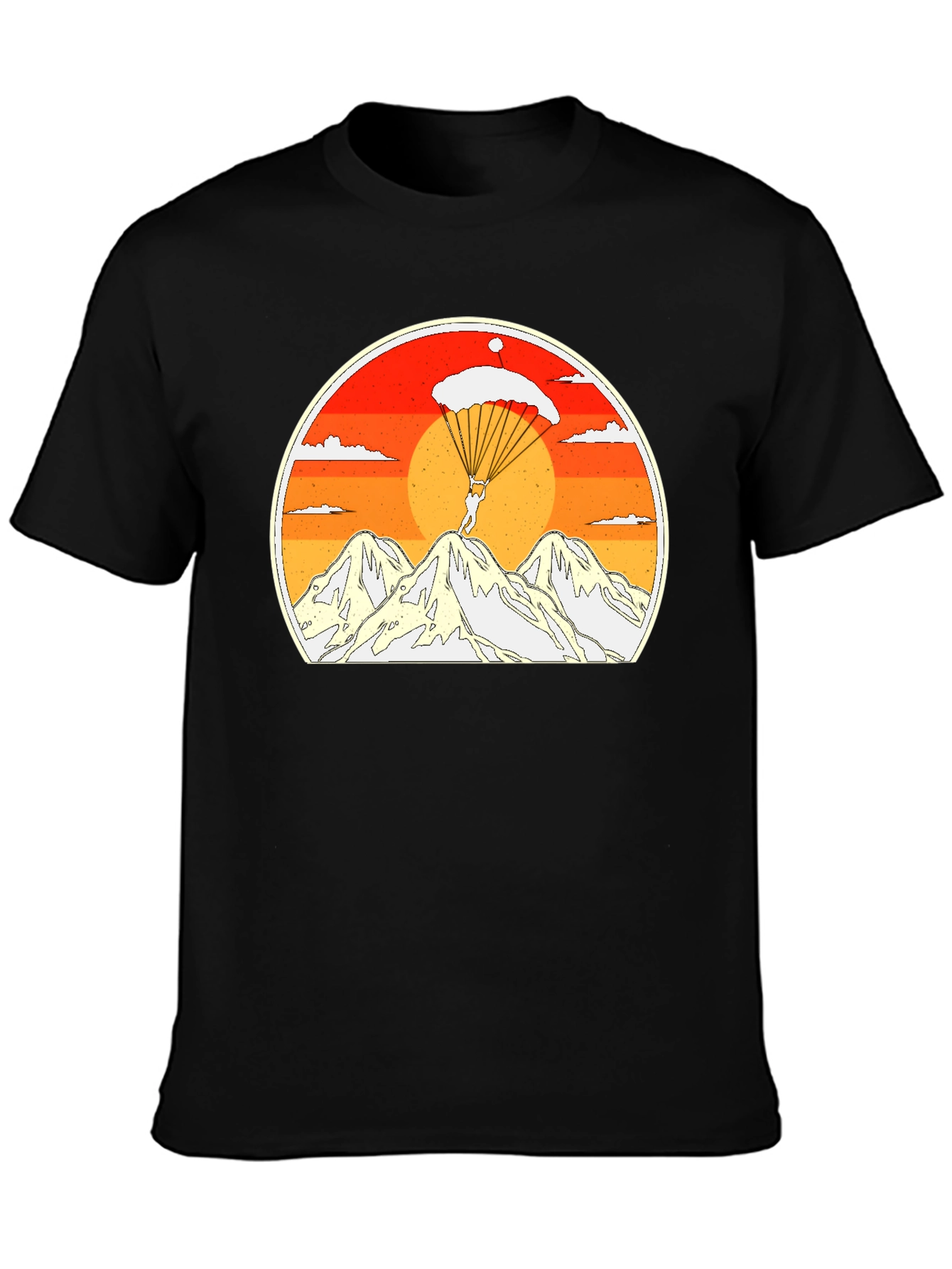 Black Skydiving Mountain Graphic Tee view 3