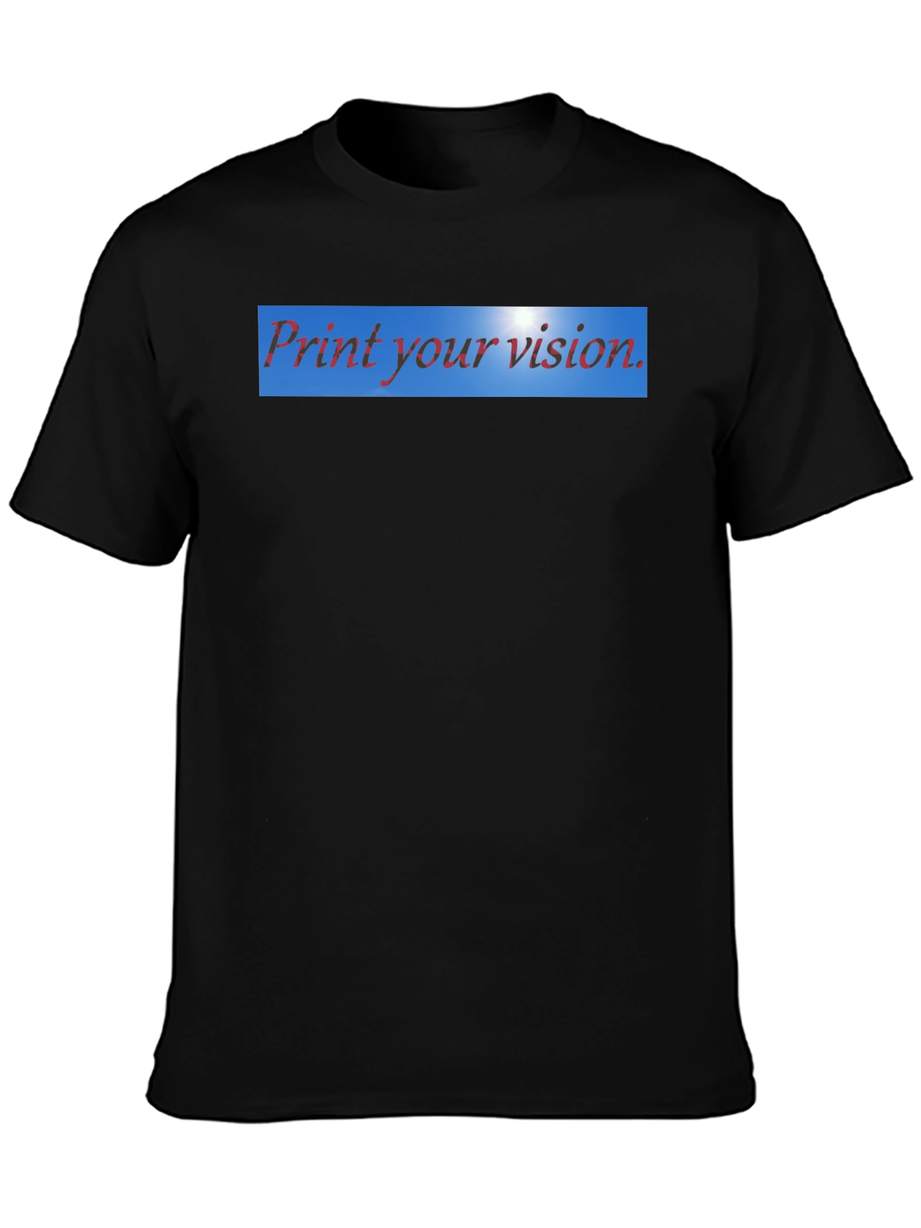 Black Print Your Vision Men's Black T-Shirt view 3