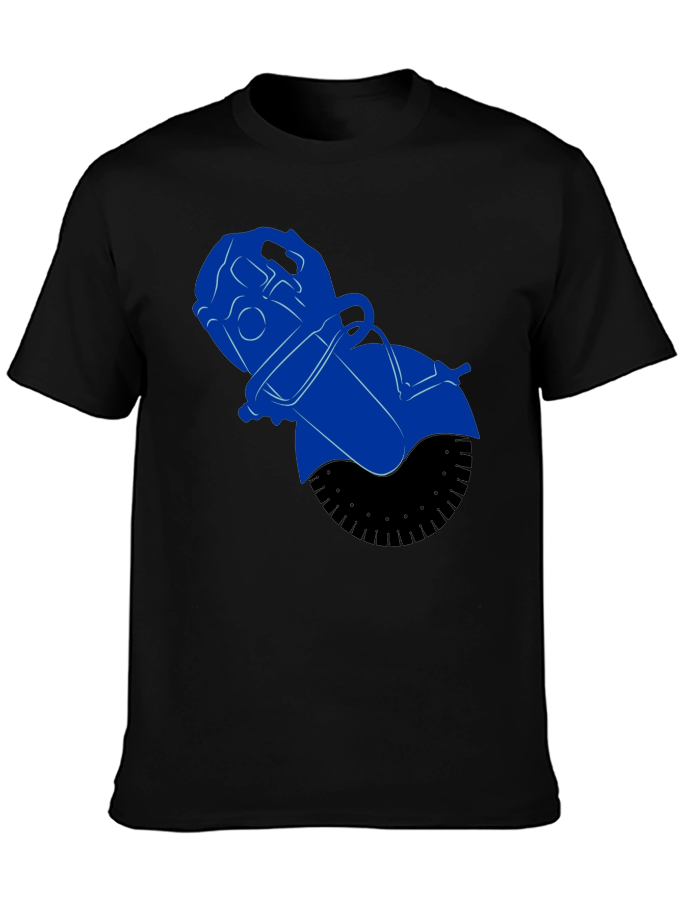 Black Blue Power Tool Graphic Tee - Black Cotton Blend Shirt view 3