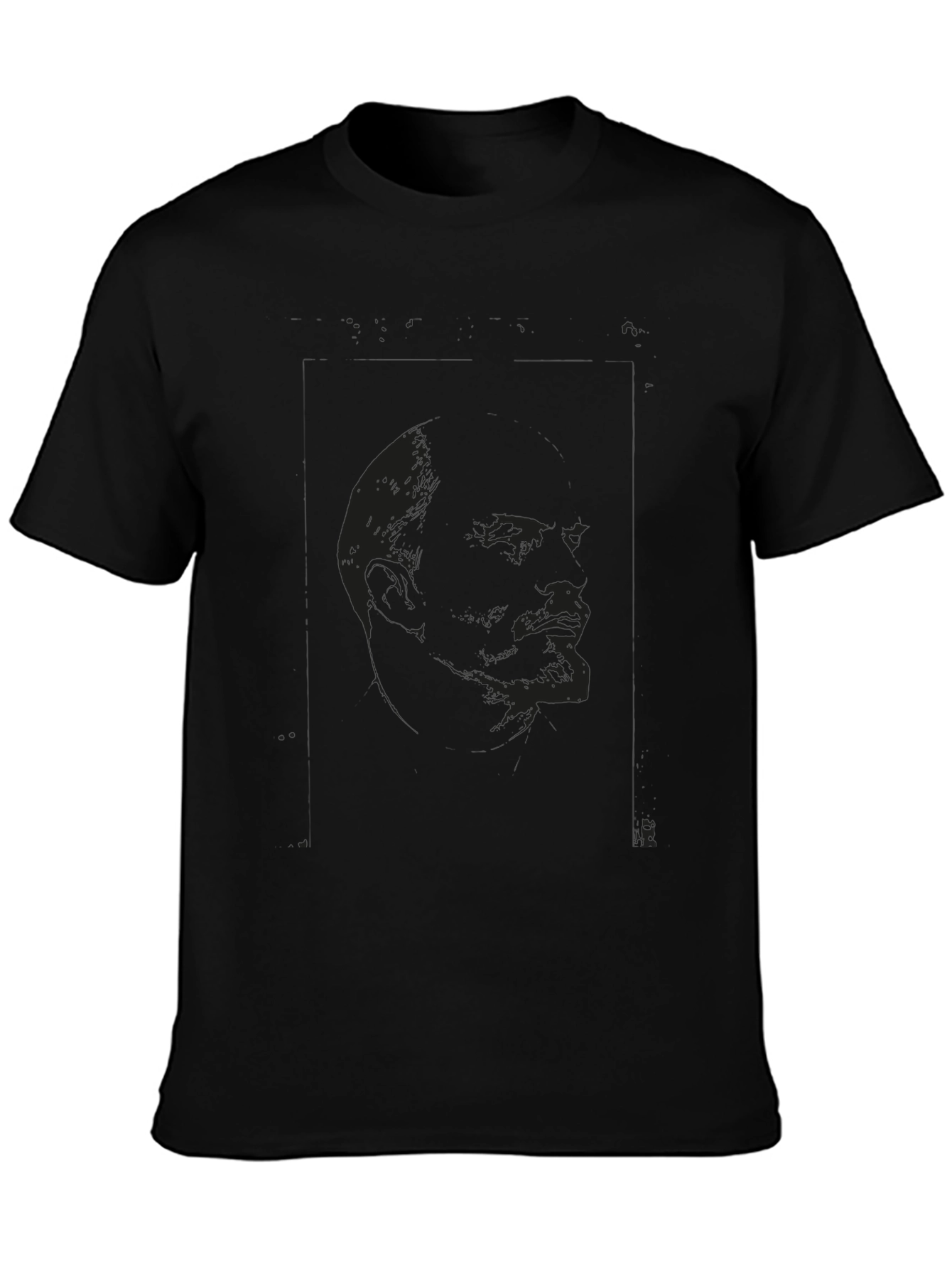 Black Men's Black Graphic Print T-Shirt view 3