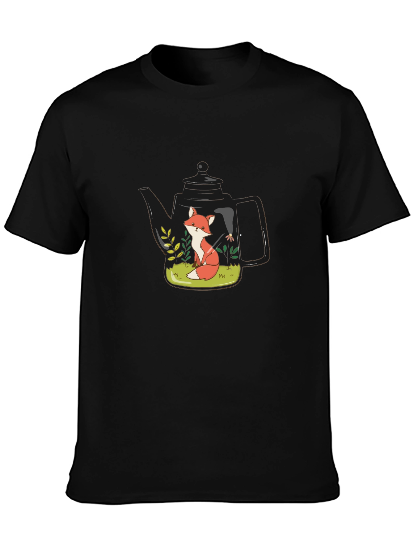 Black Fox Teapot Graphic Tee view 3