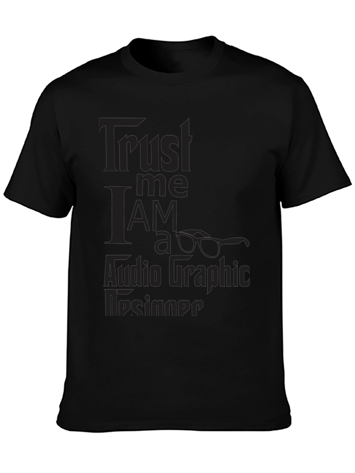 Black Trust Me I'm a Graphic Designer Black T-Shirt view 3