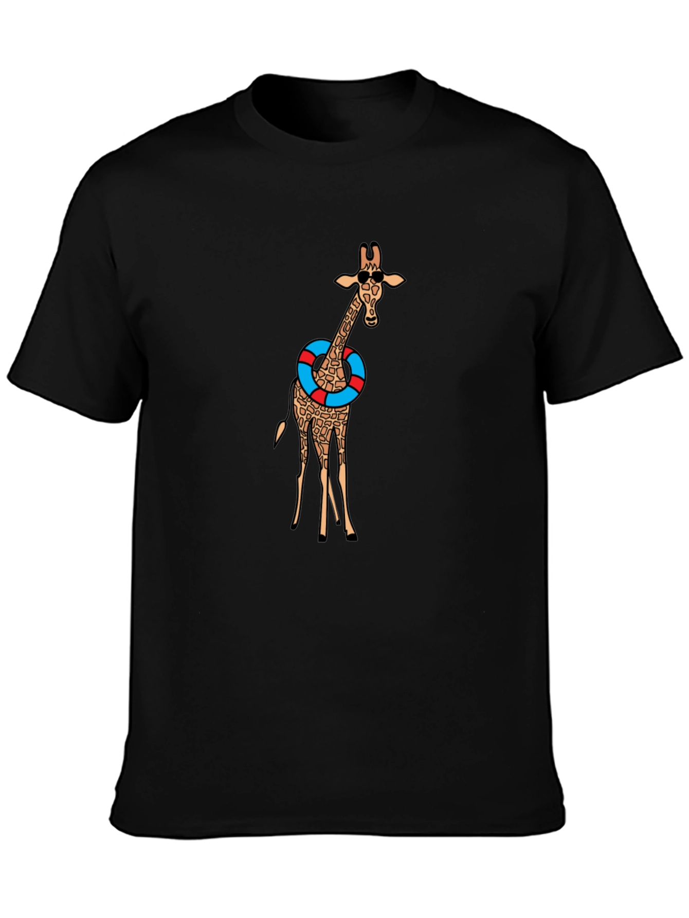 Black Giraffe in Sunglasses Graphic Tee - Black view 3