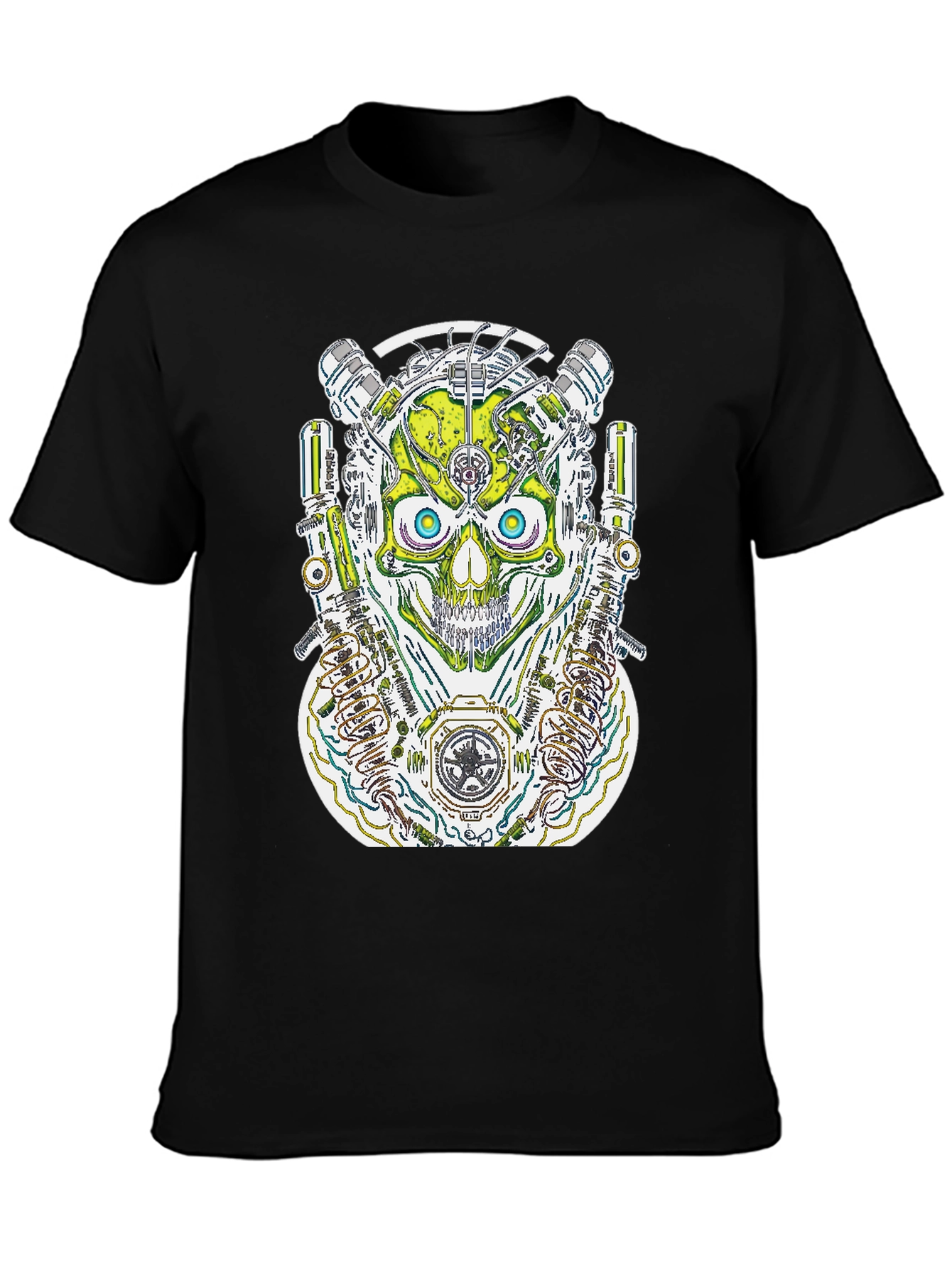 Steampunk Skull Graphic Tee - Men's Black T-Shirt - 3