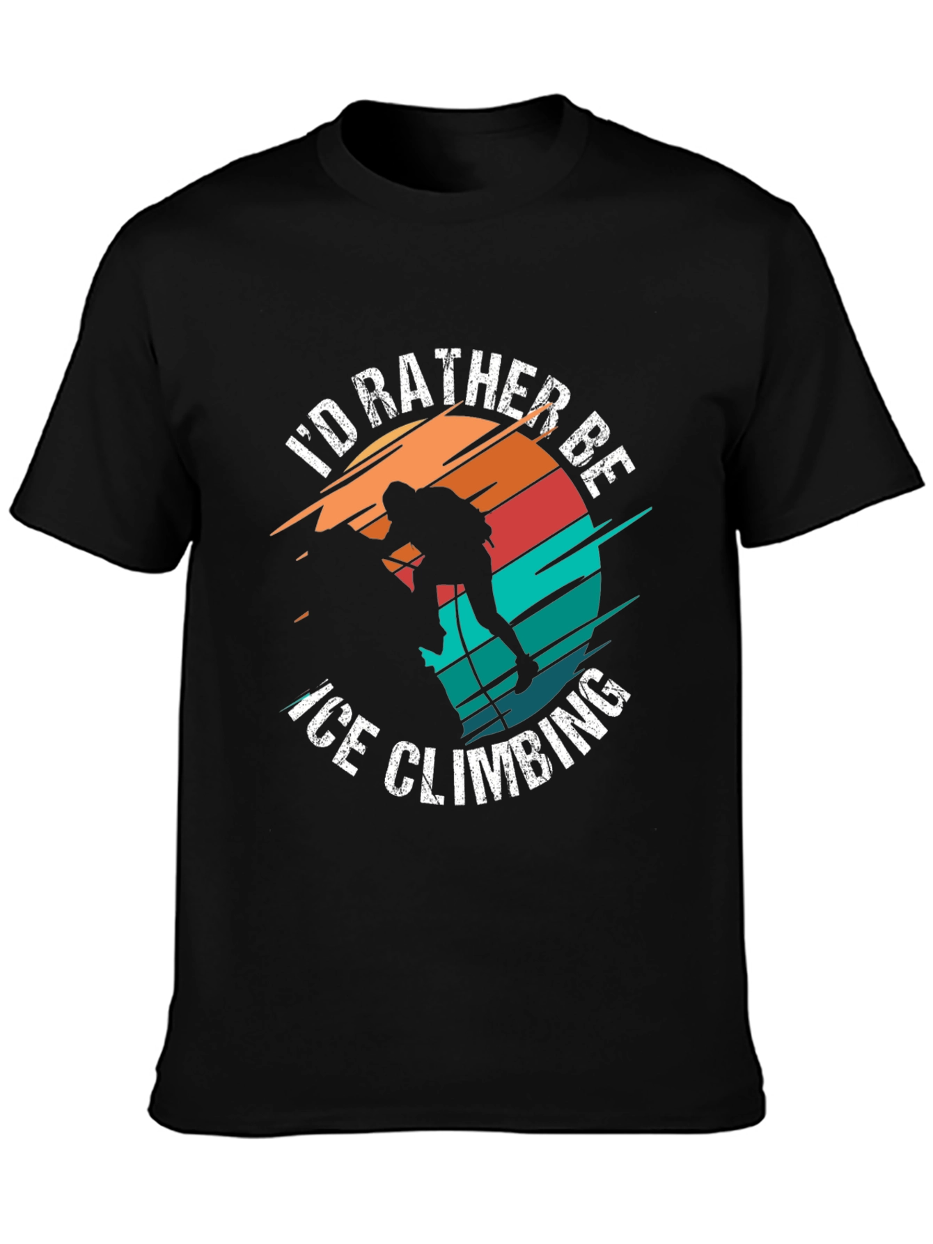 Black Ice Climbing Graphic T-Shirt for Adventurers view 3