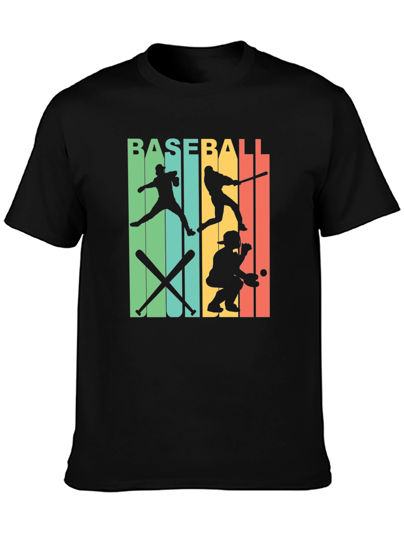 Black Retro Baseball T-Shirt view 3