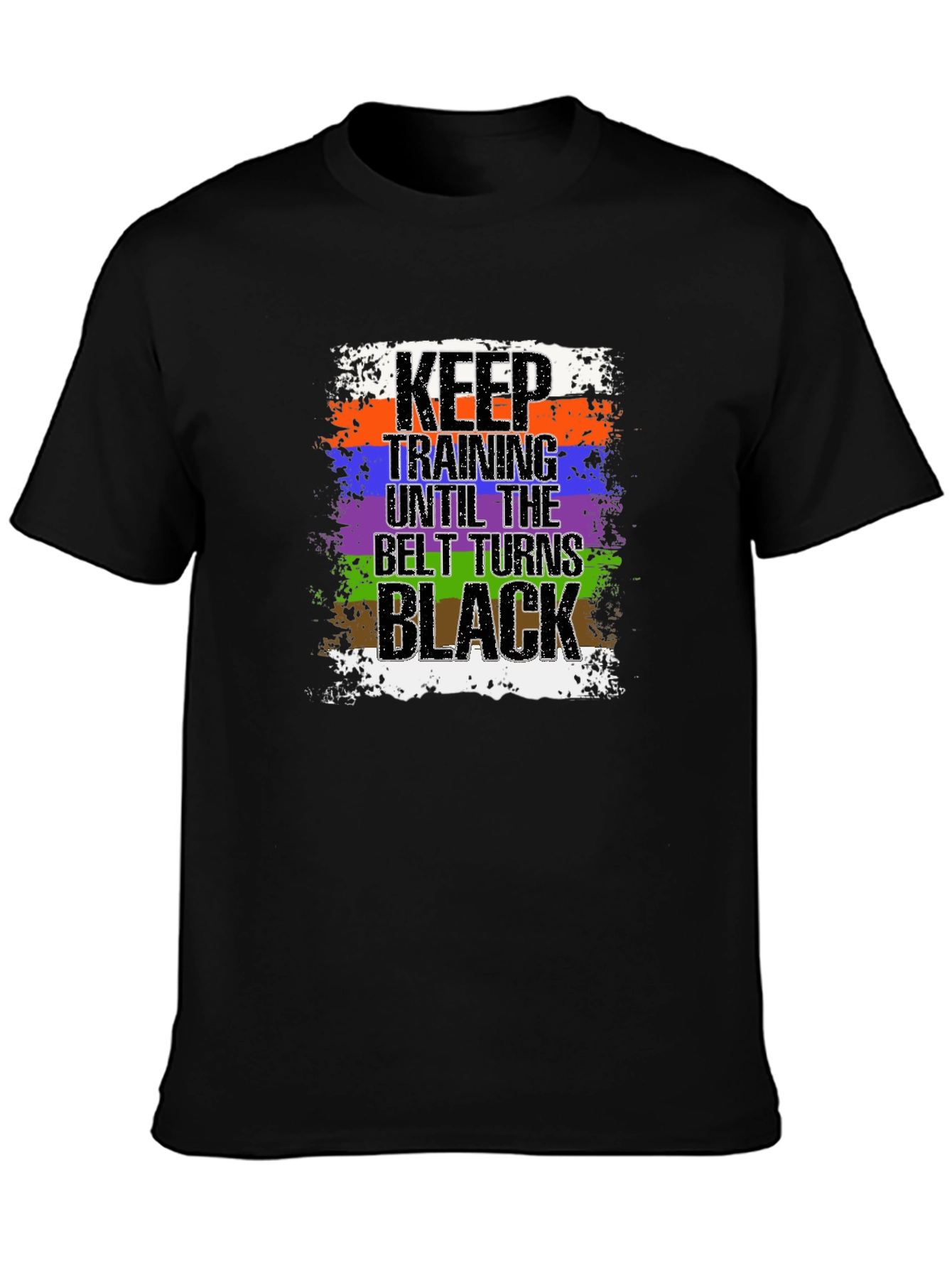 Black Keep Training Until Black Belt T-Shirt Jiu Jitsu view 3