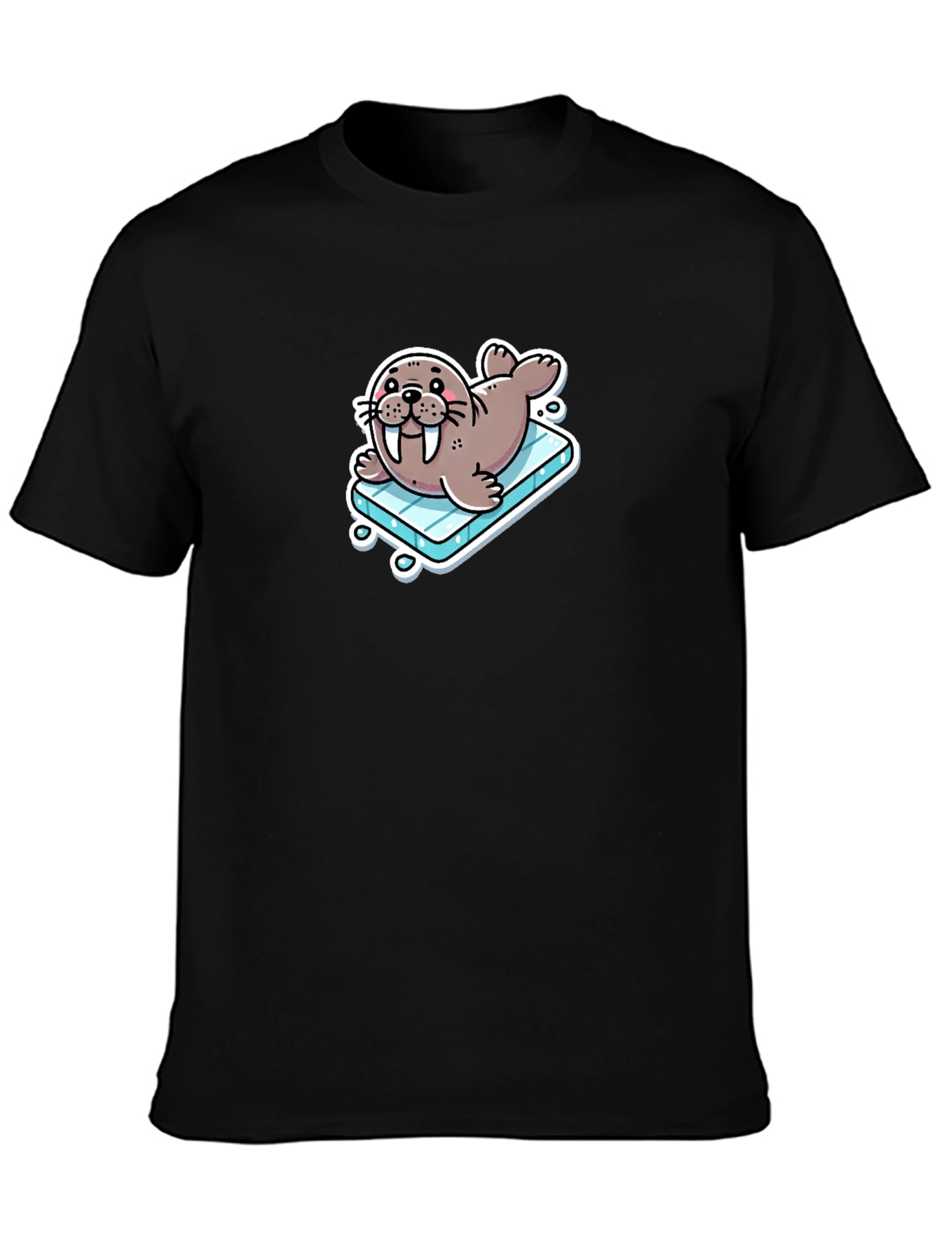 Walrus on Ice T-Shirt - Black Cotton Tee - 3