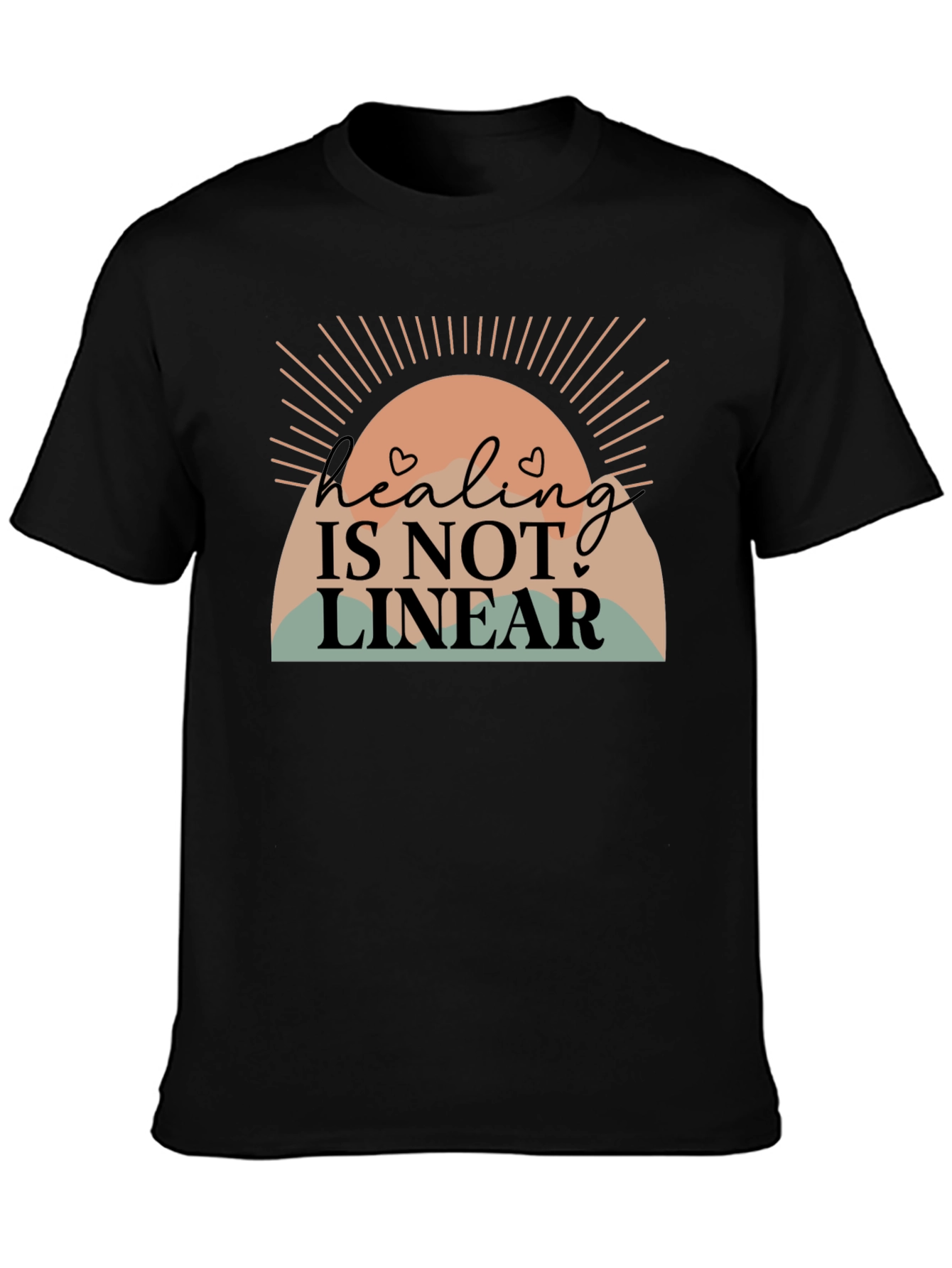 Black Healing Is Not Linear Graphic Tee view 3